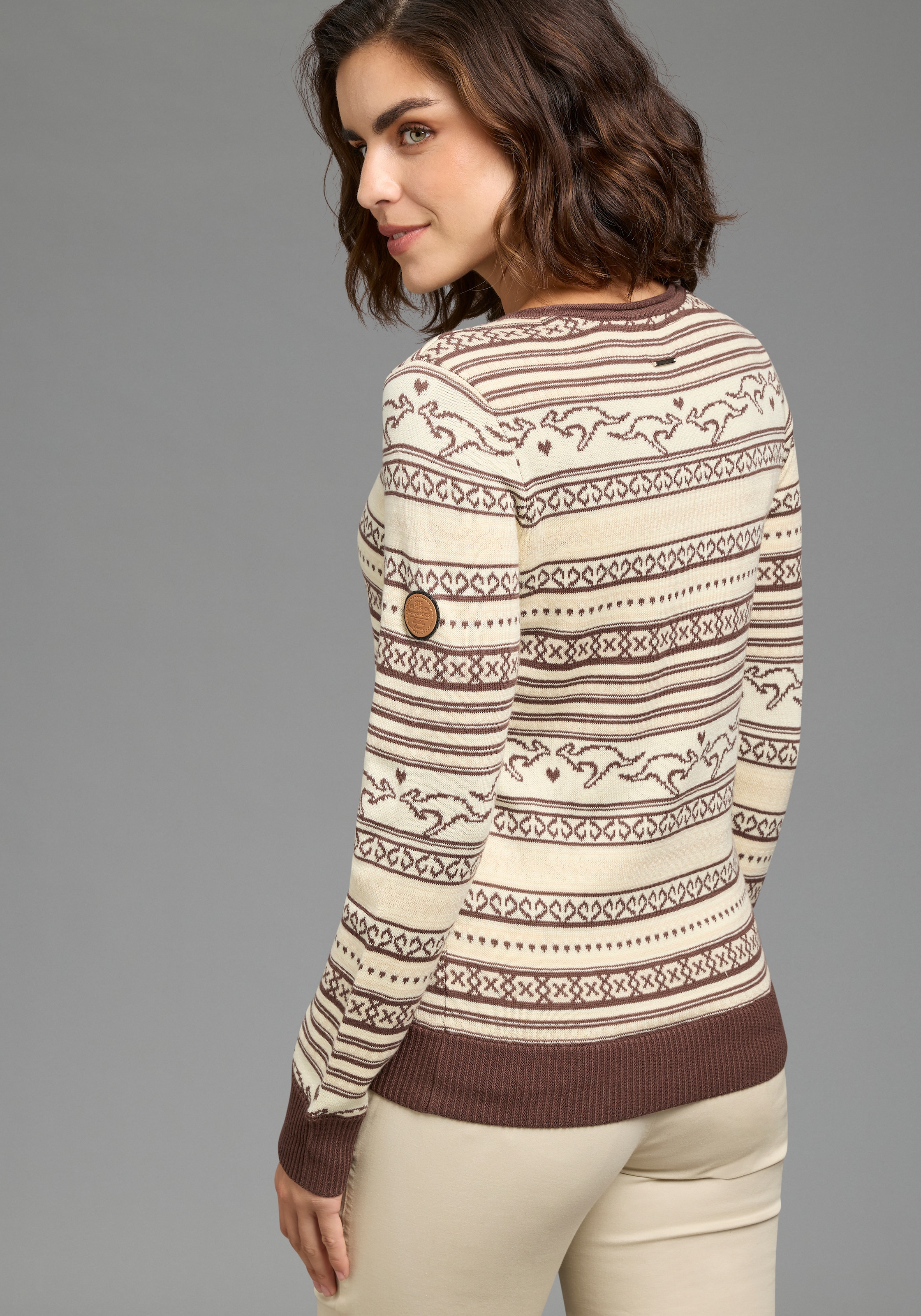 KangaROOS Norwegerpullover mit Rippstrickbündchen
