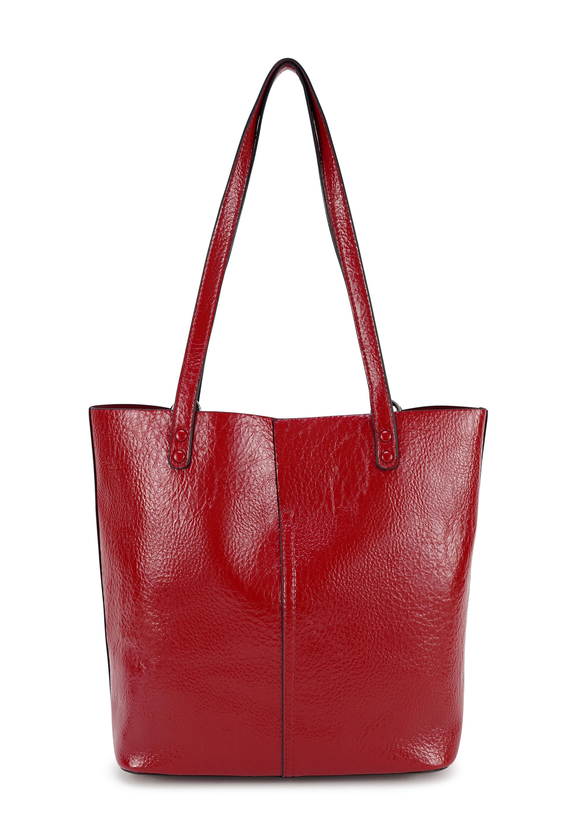 Henkeltasche HARPA "CASSIDY", Herren, Gr. B/H/T: 40cm x 19cm x 25,5cm, rot, Polyurethan (PU), unifarben, Taschen, in Lackoptik inklusive Kosmetiktasche 2