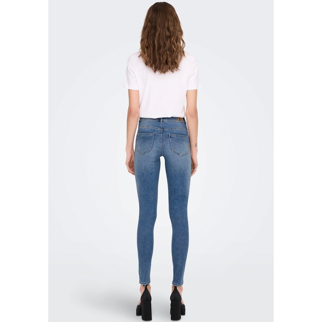 ONLY Skinny-fit-Jeans »ONLWAUW MID SK DESTROY DNM BJ210«, mit Destroyed Effekt