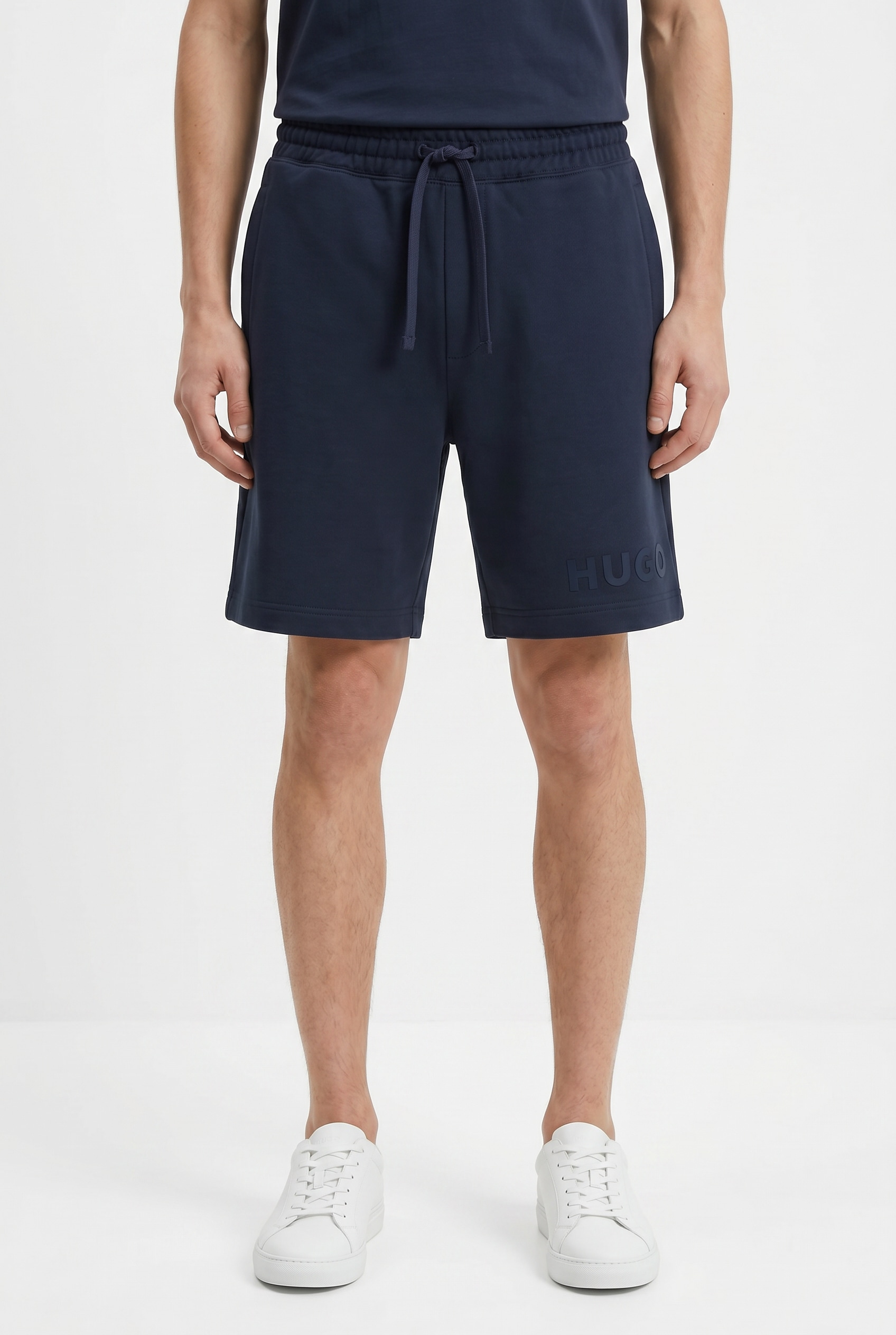 HUGO Sweatshorts "Dinkoe" elastischer Bund mit Kordel, Relaxed Fit, Logo-Druck