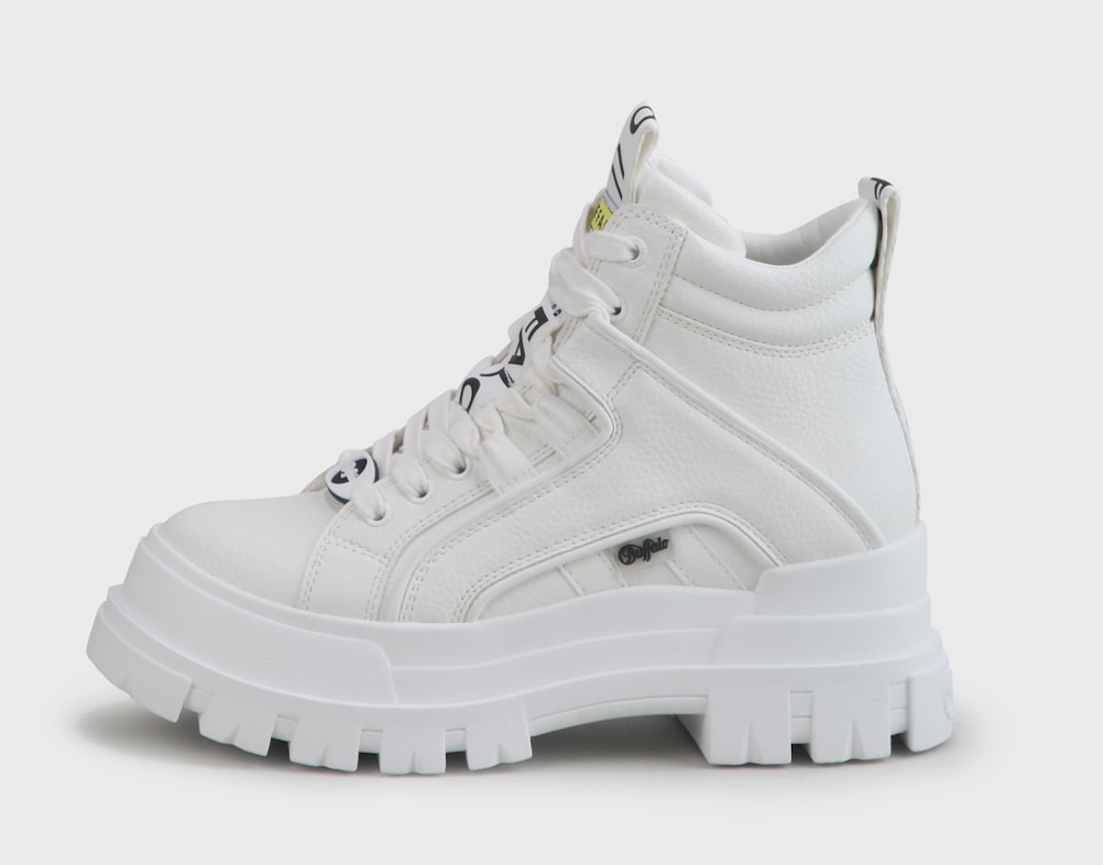 Buffalo Schnürboots »ASPHA NC MID«, Plateauboots, Schnürstiefelette, High Top Sneaker in monochromer Optik