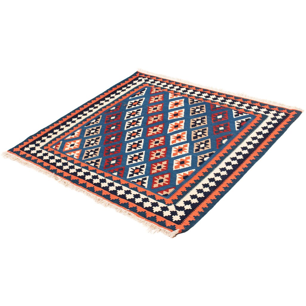 morgenland Wollteppich »Kelim - Oriental quadratisch - 110 x 100 cm - dunkelblau«, quadratisch