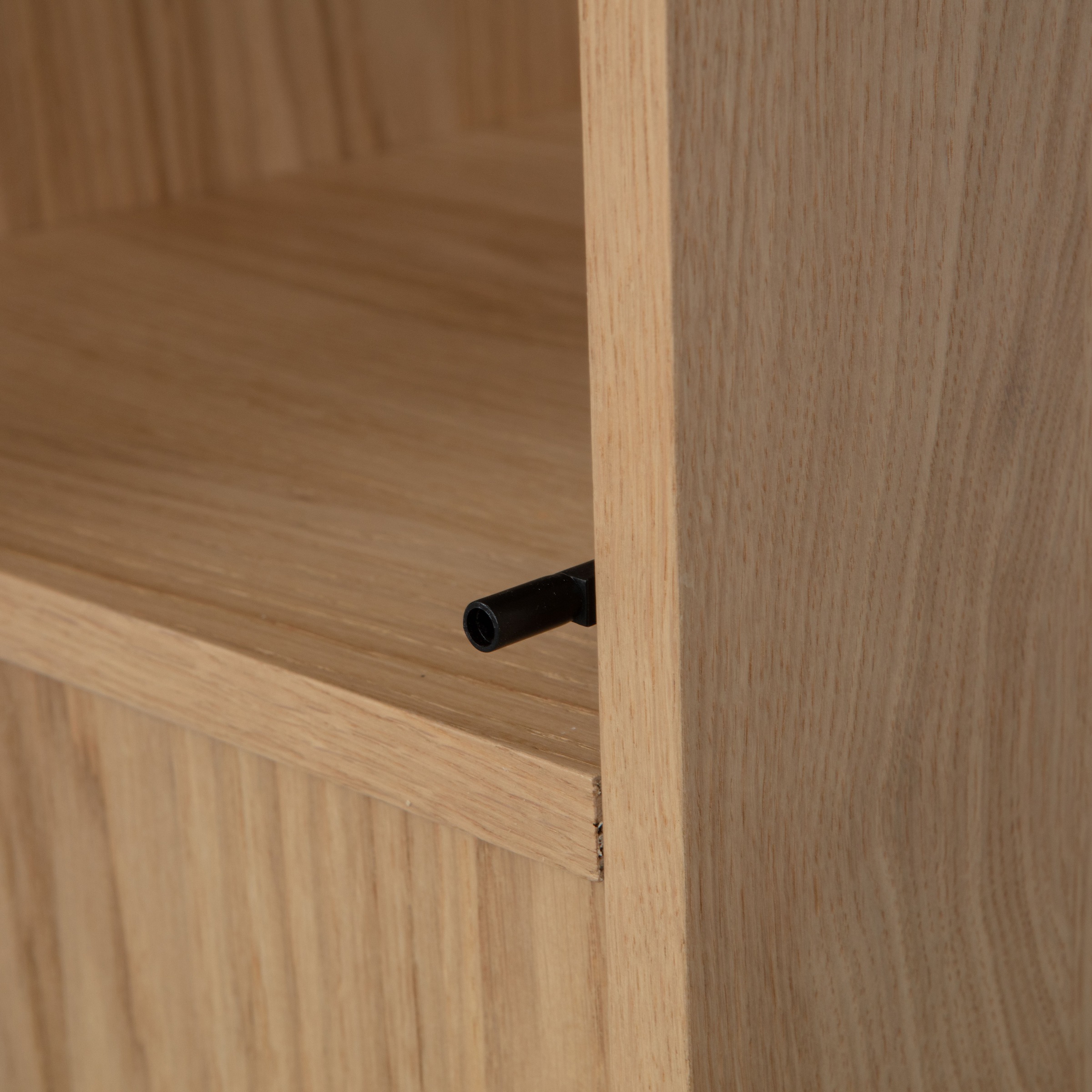 WOOOD Mehrzweckschrank »Modulair Eichenholzfurnier mit Druckmechanismus 40x40x199 cm« Tragkraft 15 kg pro Boden, sichtbare Maserung, einfach zu montieren
