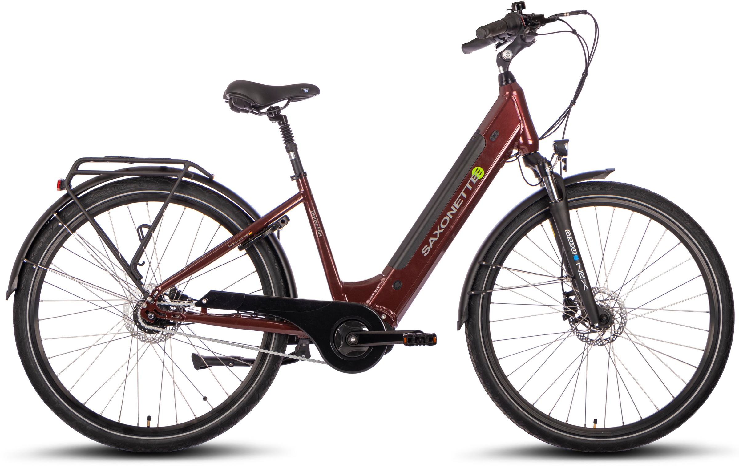 SAXONETTE E-Bike »Saxonette Deluxe Plus«, 7 Gang, Shimano, Nexus, Mittelmotor 250 W, Pedelec, Elektrofahrrad für Damen u. Herren, Cityrad