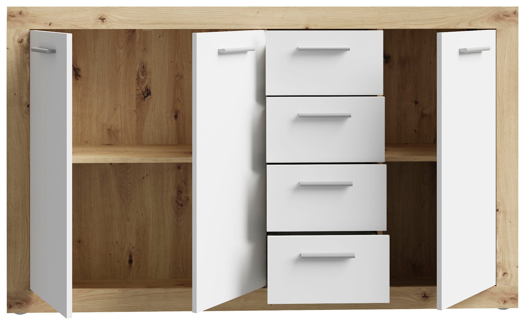 FORTE Sideboard »Baccio«, Breite 153 cm, Höhe 92 cm, 3 Türen und 4 Schubkästen