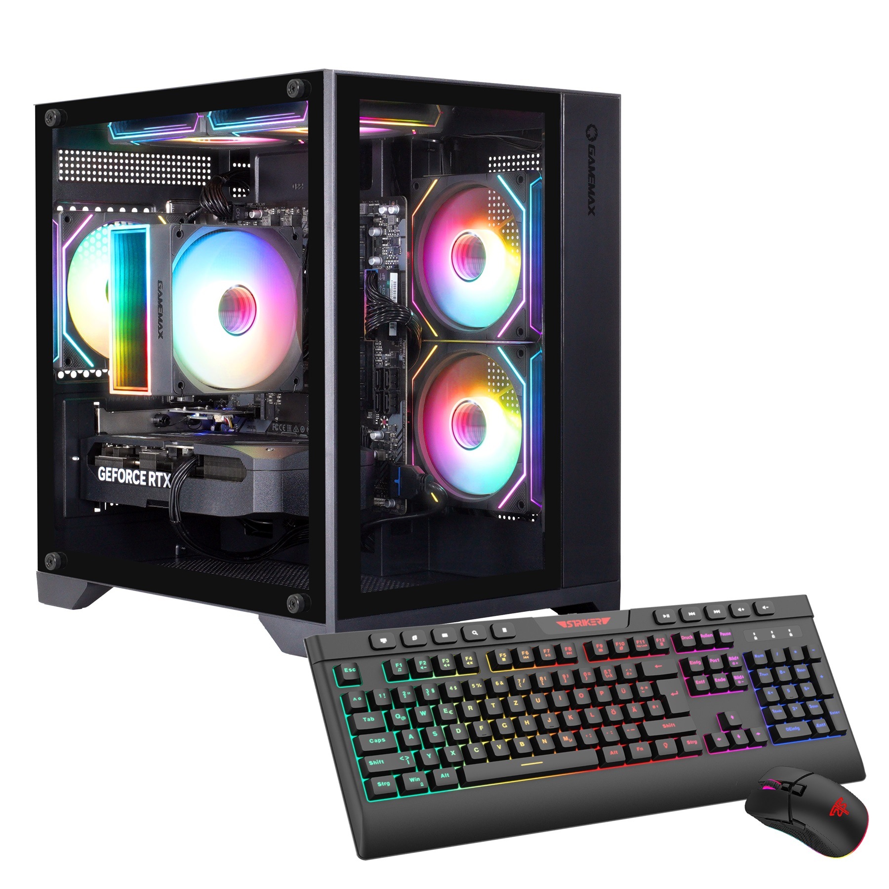 GAMEMAX Gaming-PC "Infinity Mini BK 7784 Intel Core i7 12700KF RTX 5070Ti 32GB 1TB SSD", Microsoft Windows 11 Home (64 Bit), 32 GB RAM 1.000 GB