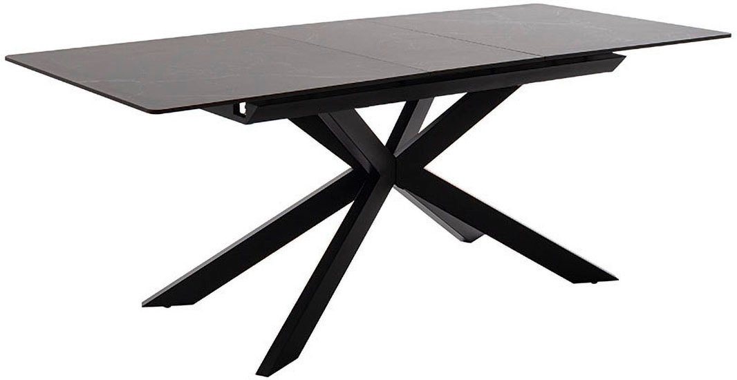 MCA furniture Esstisch »BONANZA Auszugstisch 160-200 cm marmoriert«, (Einzelstück), Keramik,Metall, Marmor-Optik, Synchronauszug, ausziehbar, 6-8 Personen