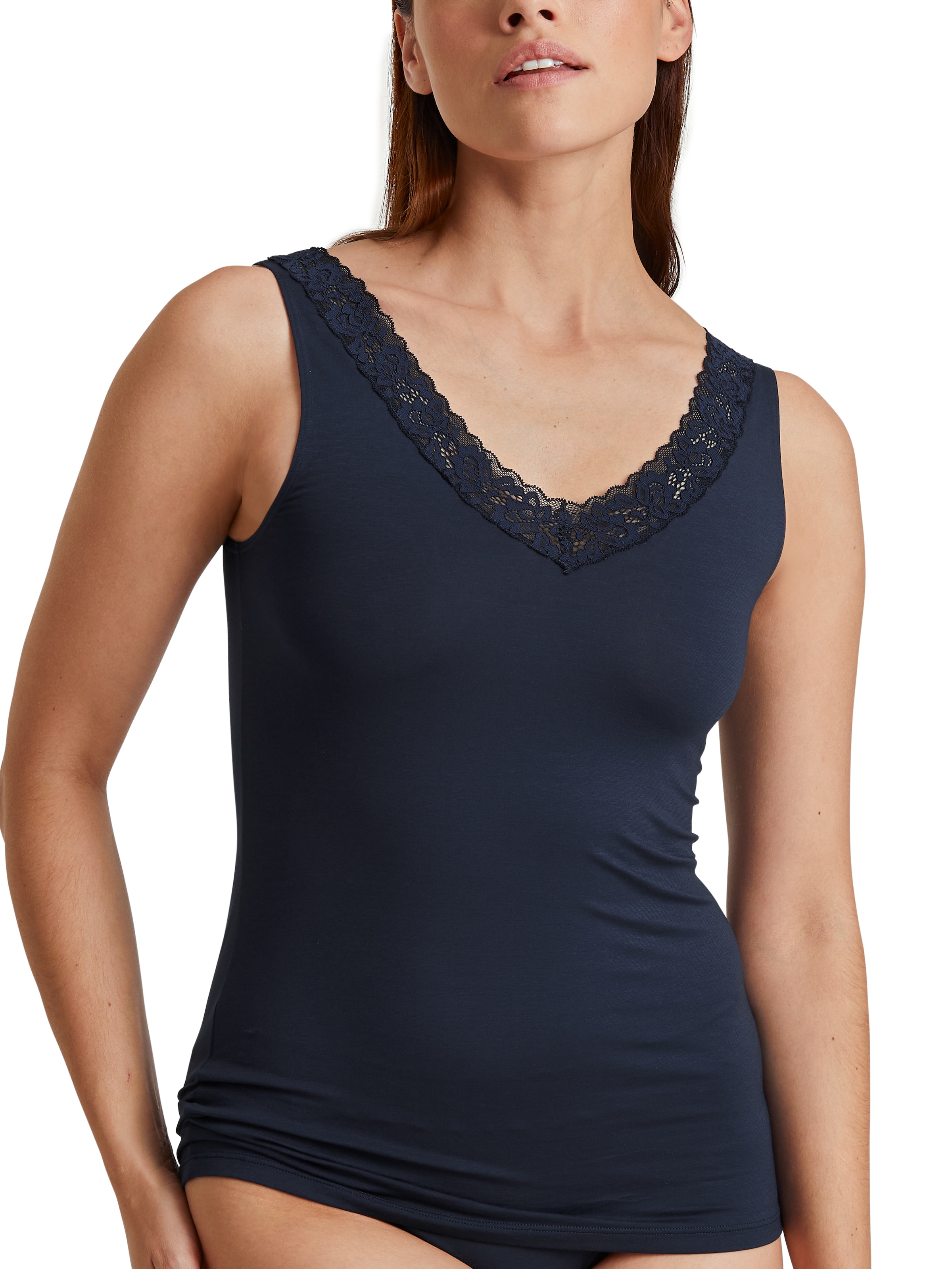 CALIDA Unterhemd »Natural Comfort Lace«, Tank-Top, Baumwoll-Top mit schöner Spitze
