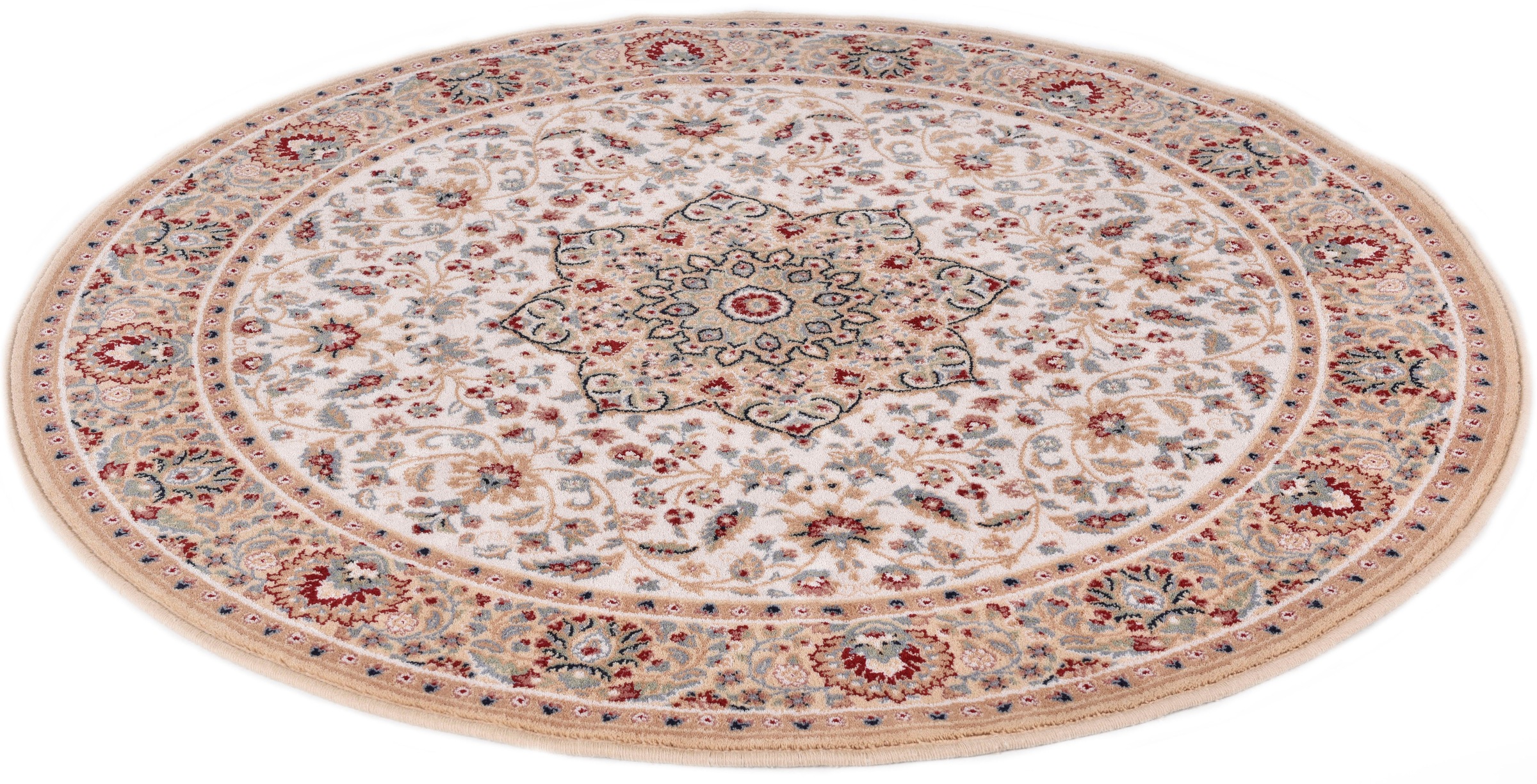 THEKO Wollteppich "Dolna - 859" rund 10 mm Höhe Kurzflor, reine Wolle, Orient-Optik