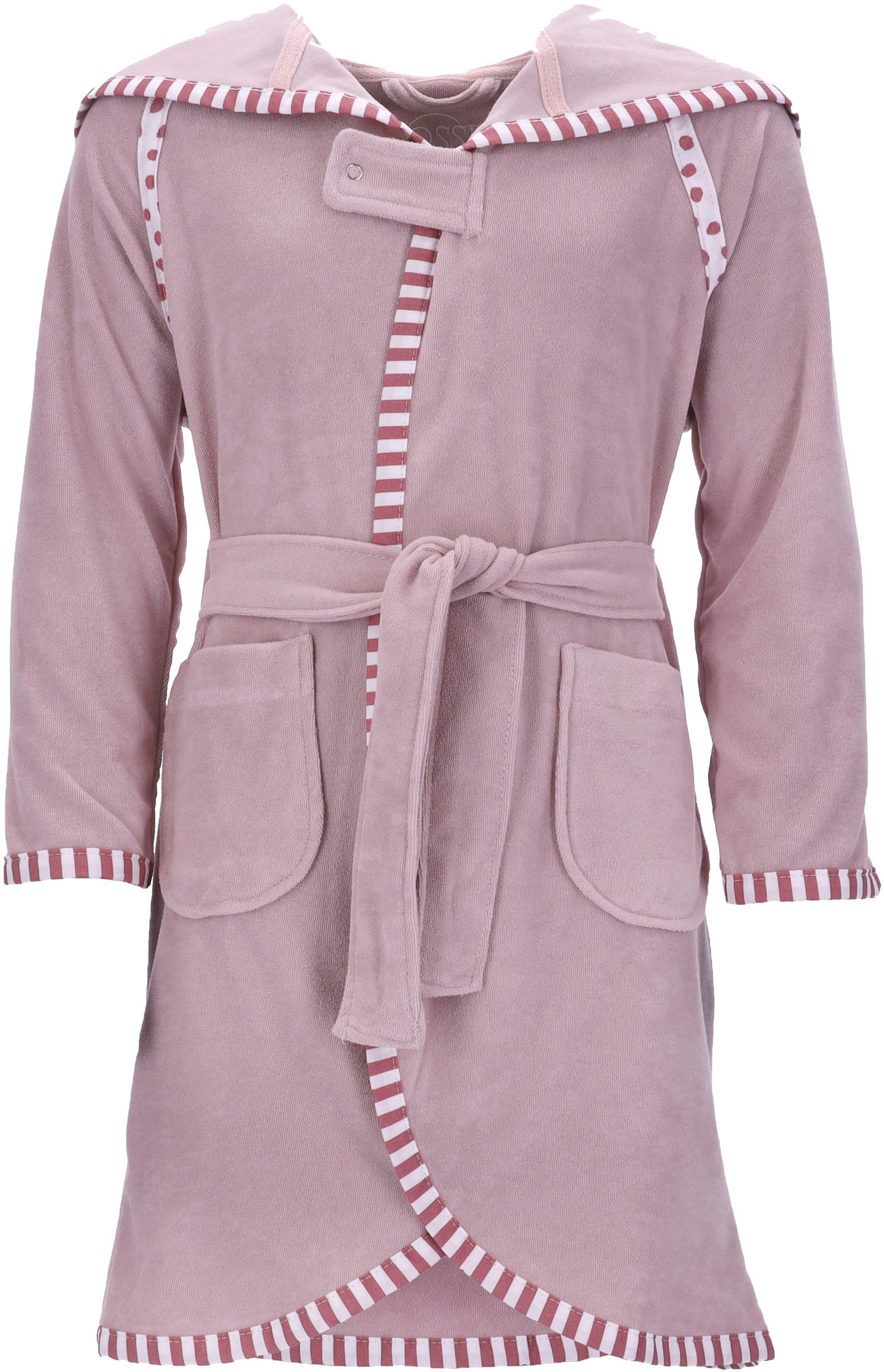 Vossen Kinderbademantel "Mimmi" 1 Stk. für Mädchen & Jungen, mit Kapuze & kontrastfarbigen Einfassung