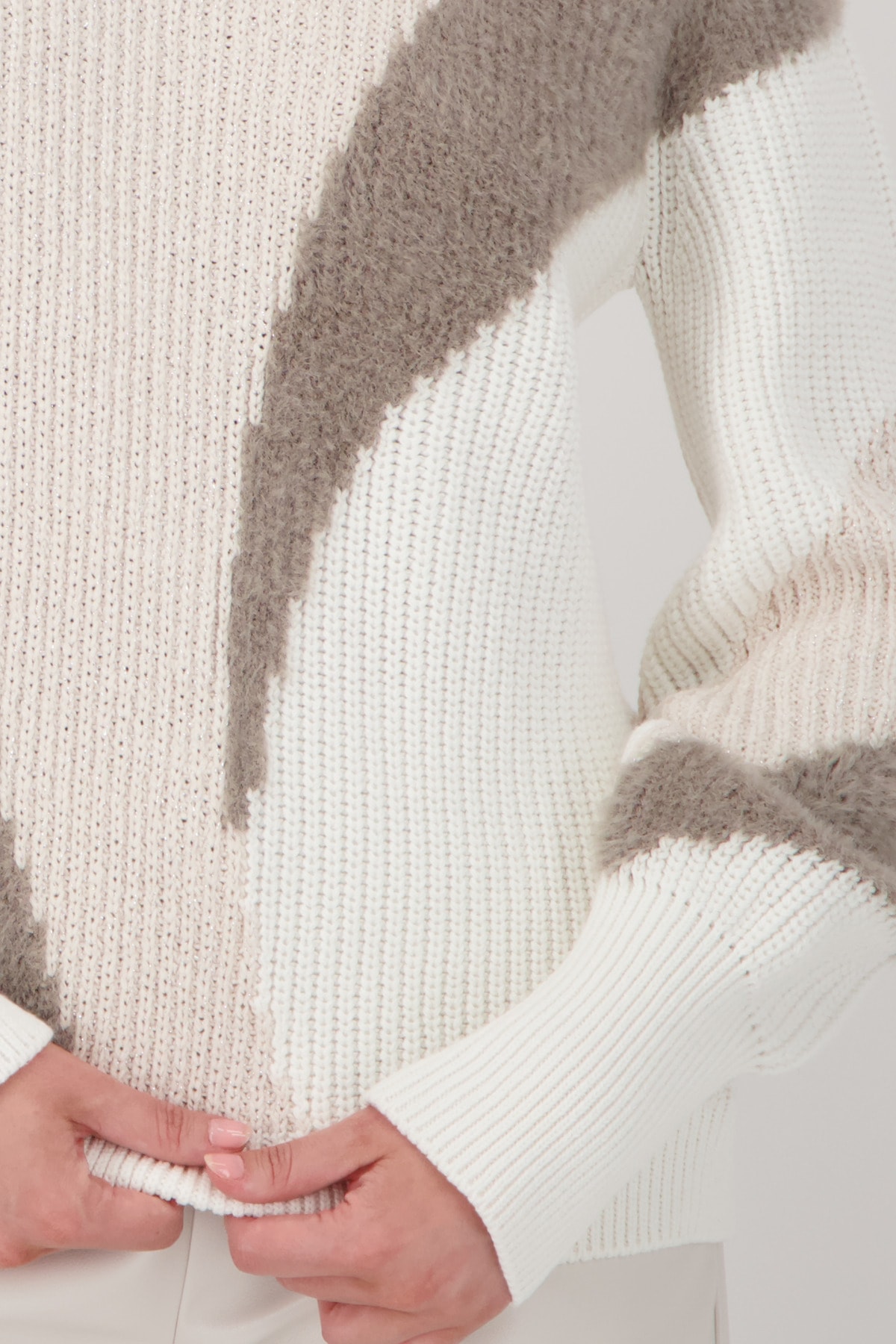 Monari Strickpullover »Pullover Intarsie«, Mit Rundhalsausschnitt
