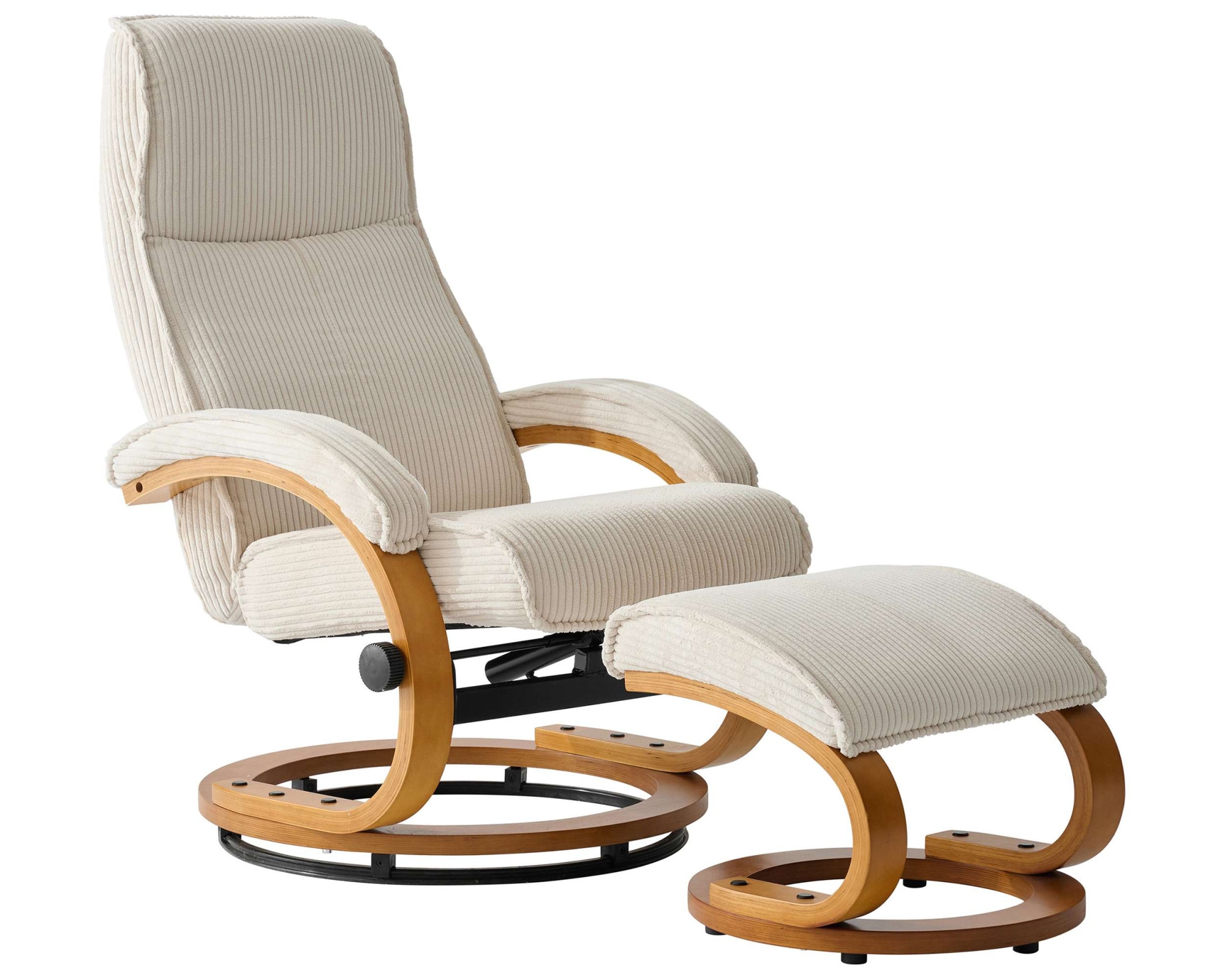 Home affaire Relaxsessel »Paris, mit Hocker - OTTO. Verlässliche Qualität.« bestehend aus Sessel und Hocker,  manuelle Relaxfunktion mit Drehfunktion, neu: Cord-Bezug