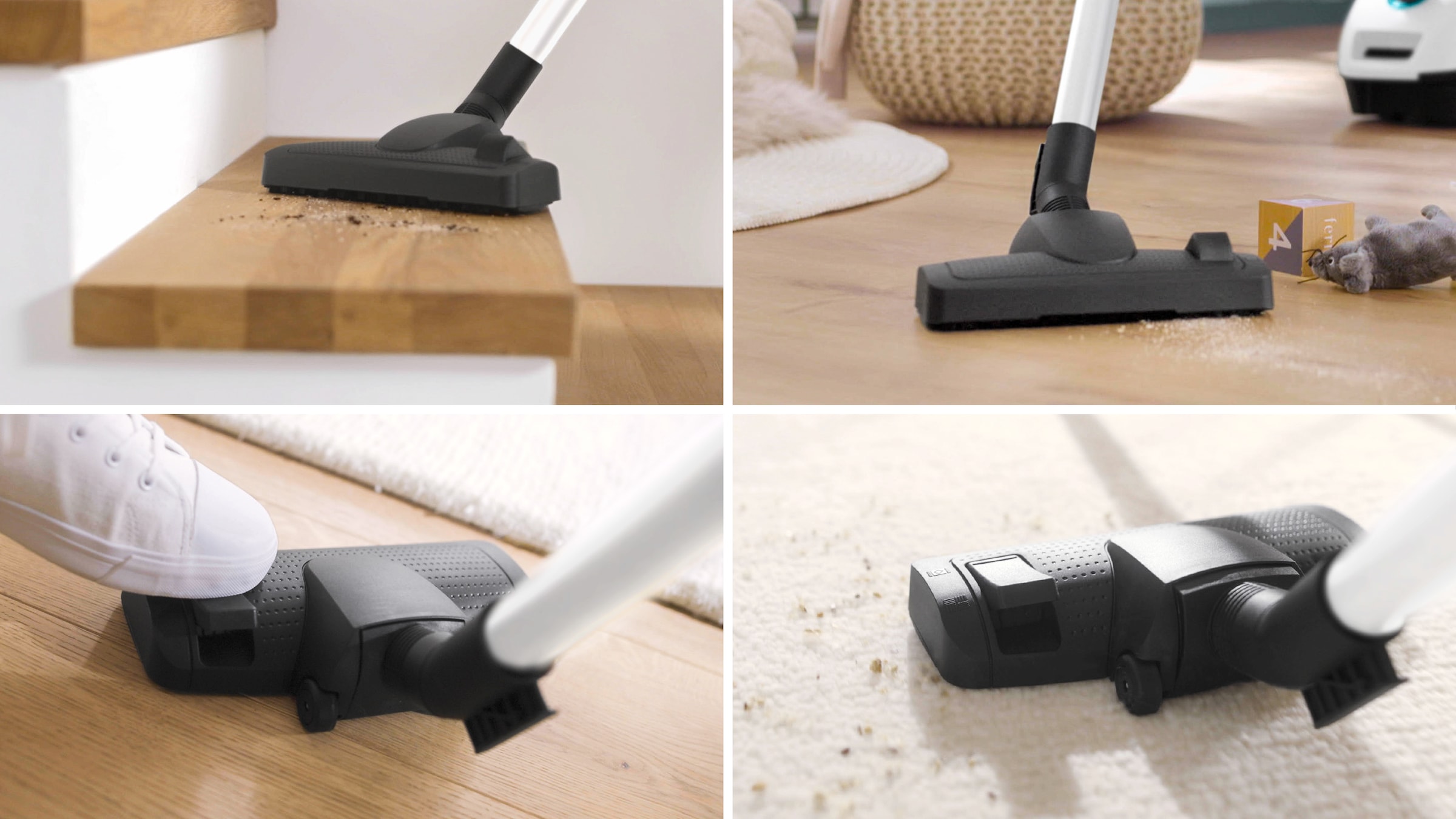 BOSCH Bodenstaubsauger »Serie 4 ProHygienic BGD41HYG, ideal für Allergiker, Hygiene-Filter«, 600 W, mit Beutel, 10 Jahre Motorgarantie, integriertes Zubehör, langes Kabel, weiß