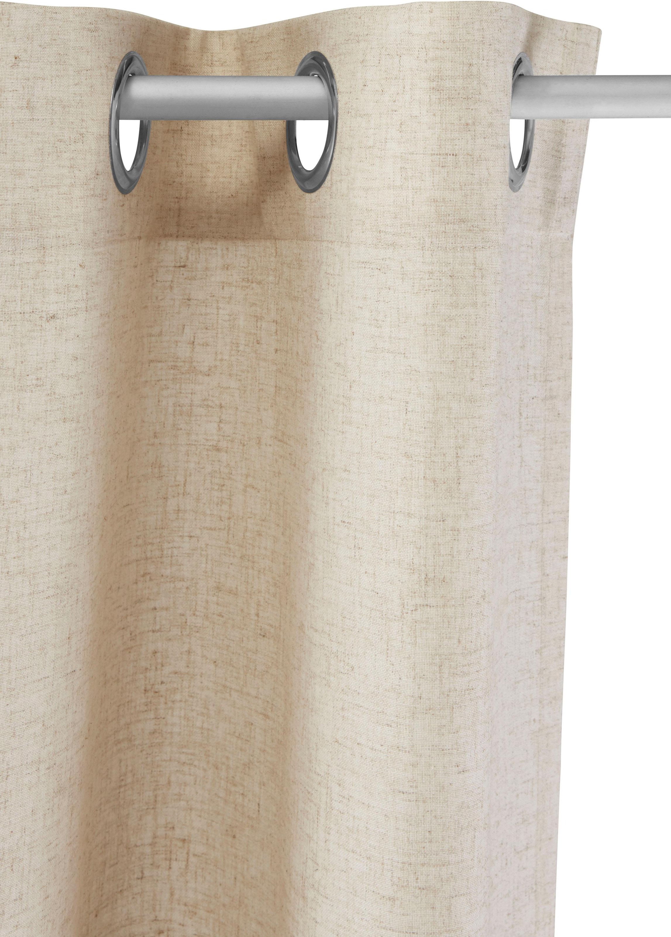my home Gardine »Rudy«, (1 St.), Halbtransparent, Leinenlook, Polyester, Längsstreifen