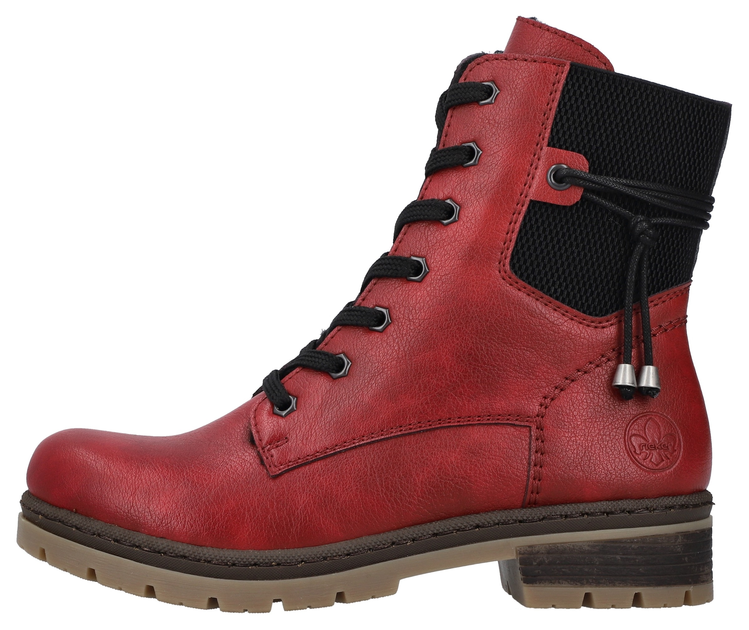 Rieker Winterstiefelette, Schnürboots, Stiefelette, Blockabsatz, mit Warmfutter