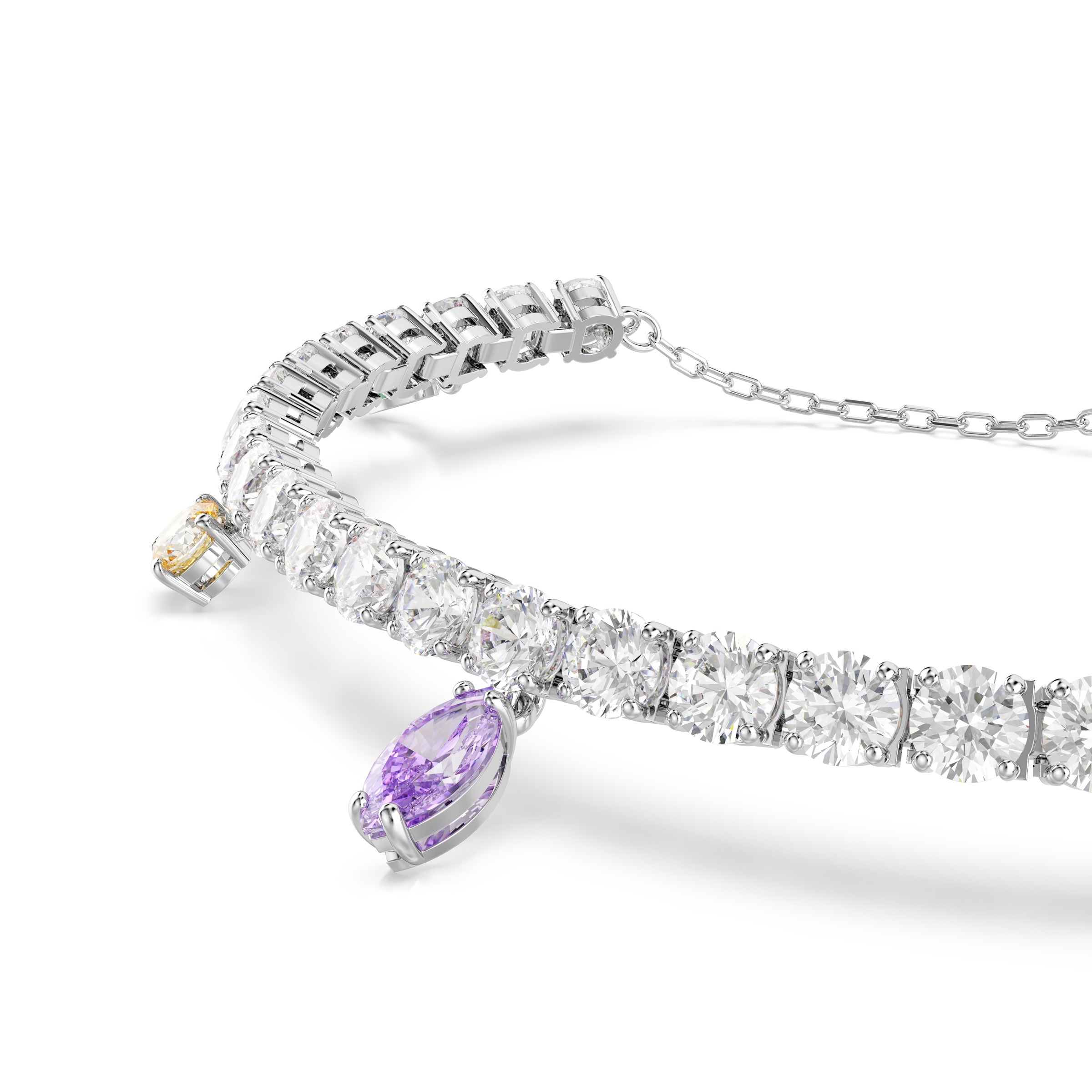Armkette SWAROVSKI "Schmuck Geschenk Capsule Armband", metallfarben, kristallweiß, grün, gelb, lila, rosa, kristallweiß, grün, gelb, lila, rosa, Armbänder, Damen, Metall, Armkette, mit Swarovski Kristall, Zirkonia (synth.) 4