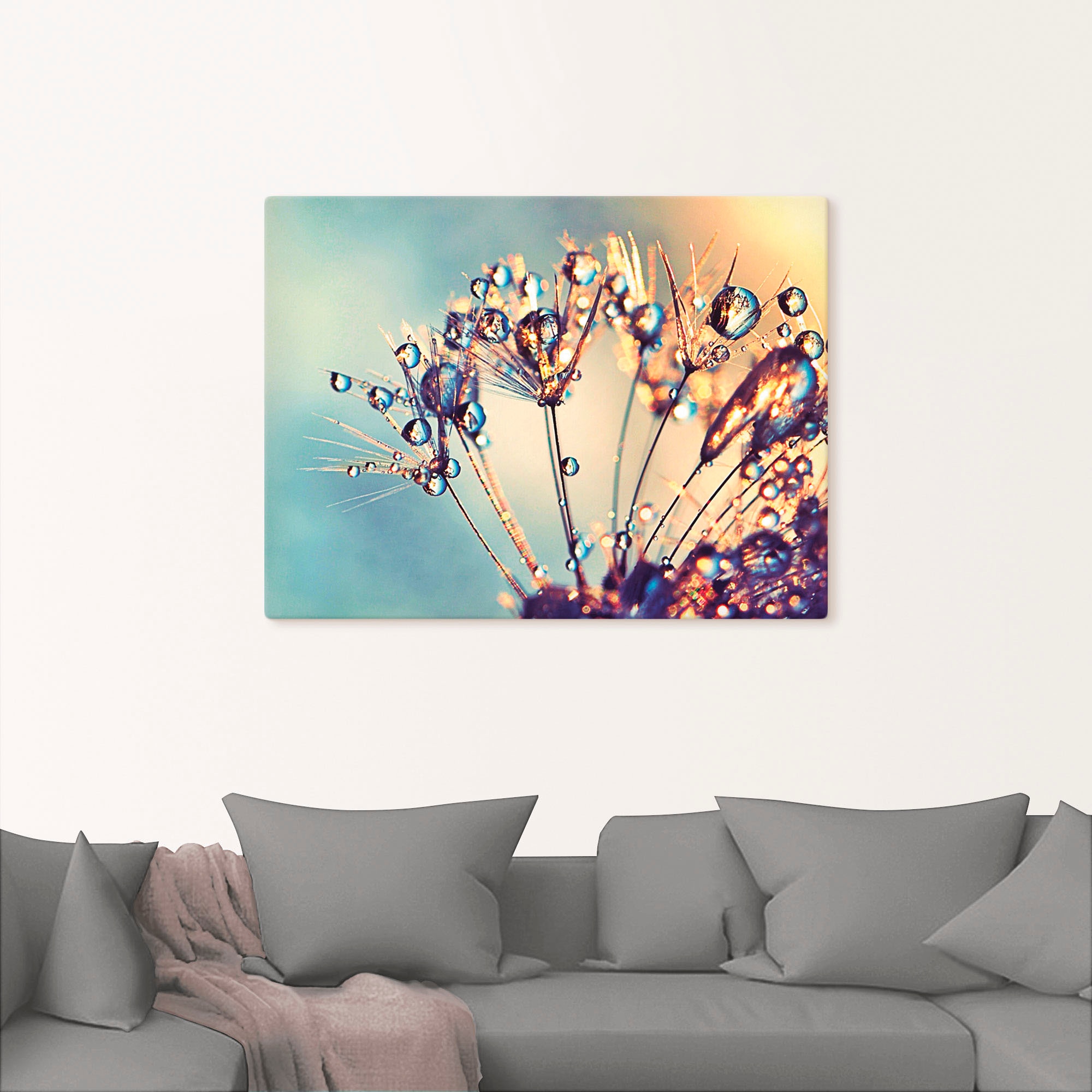Artland Wandbild »Pusteblume Glitzertau«, Blumen, (1 St.), als Leinwandbild, Poster in verschied. Größen
