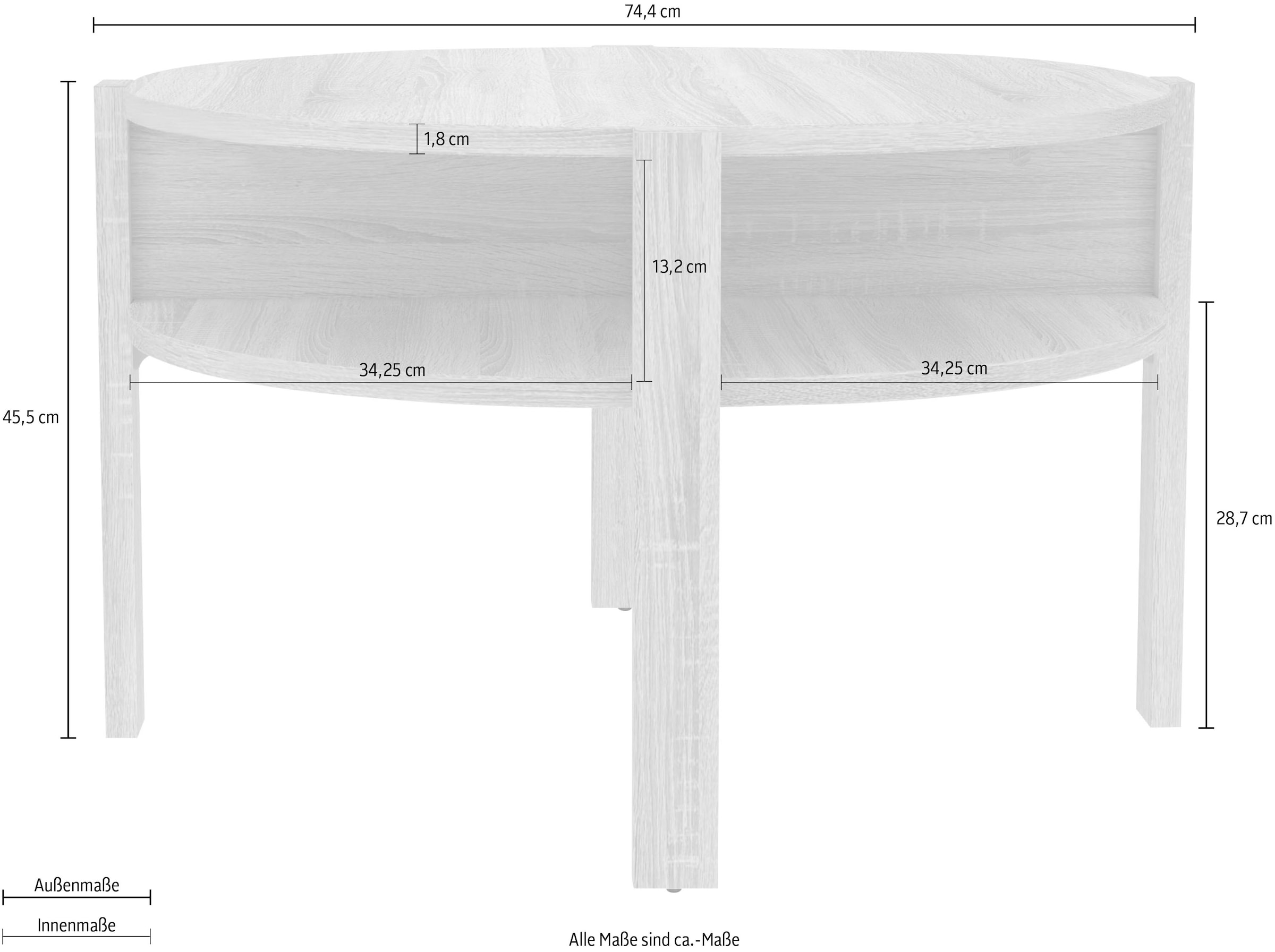 FORTE Beistelltisch »Tobago«, Durchmesser ca. 74,5 cm