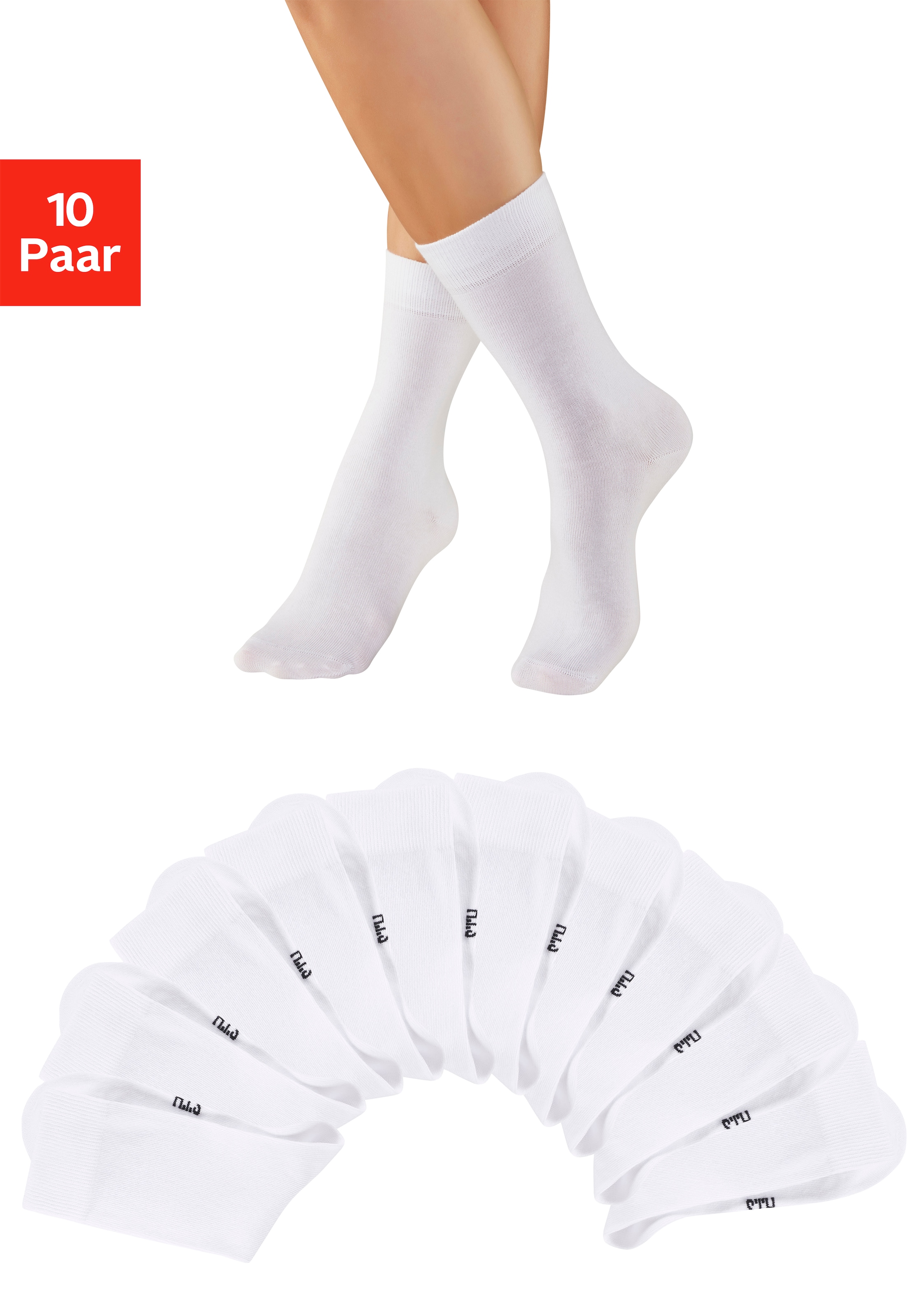 H.I.S Freizeitsocken Packung, 10 Stk. tlg. mit weichen Rippbündchen