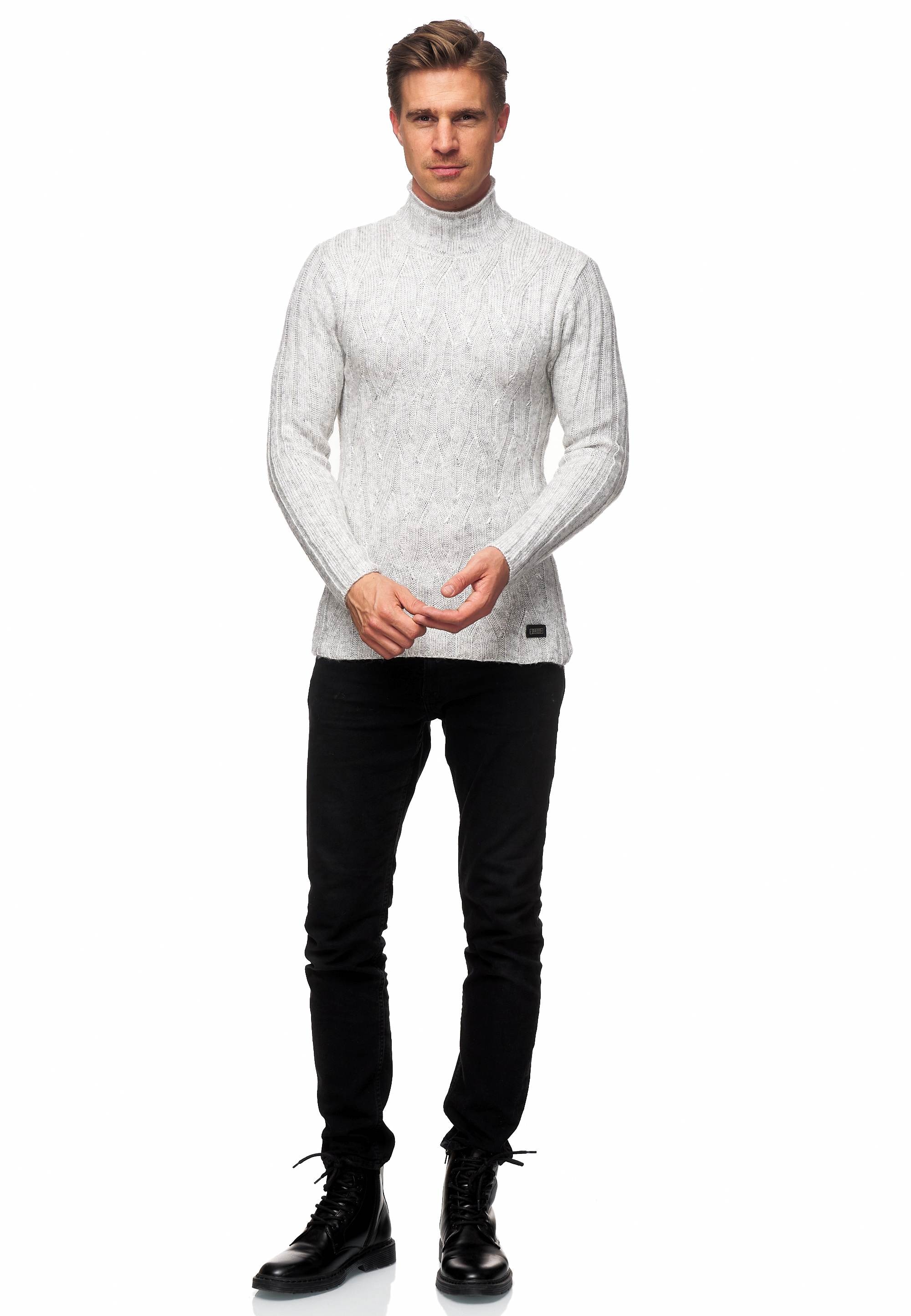 Rusty Neal Strickpullover, mit wärmendem Stehkragen