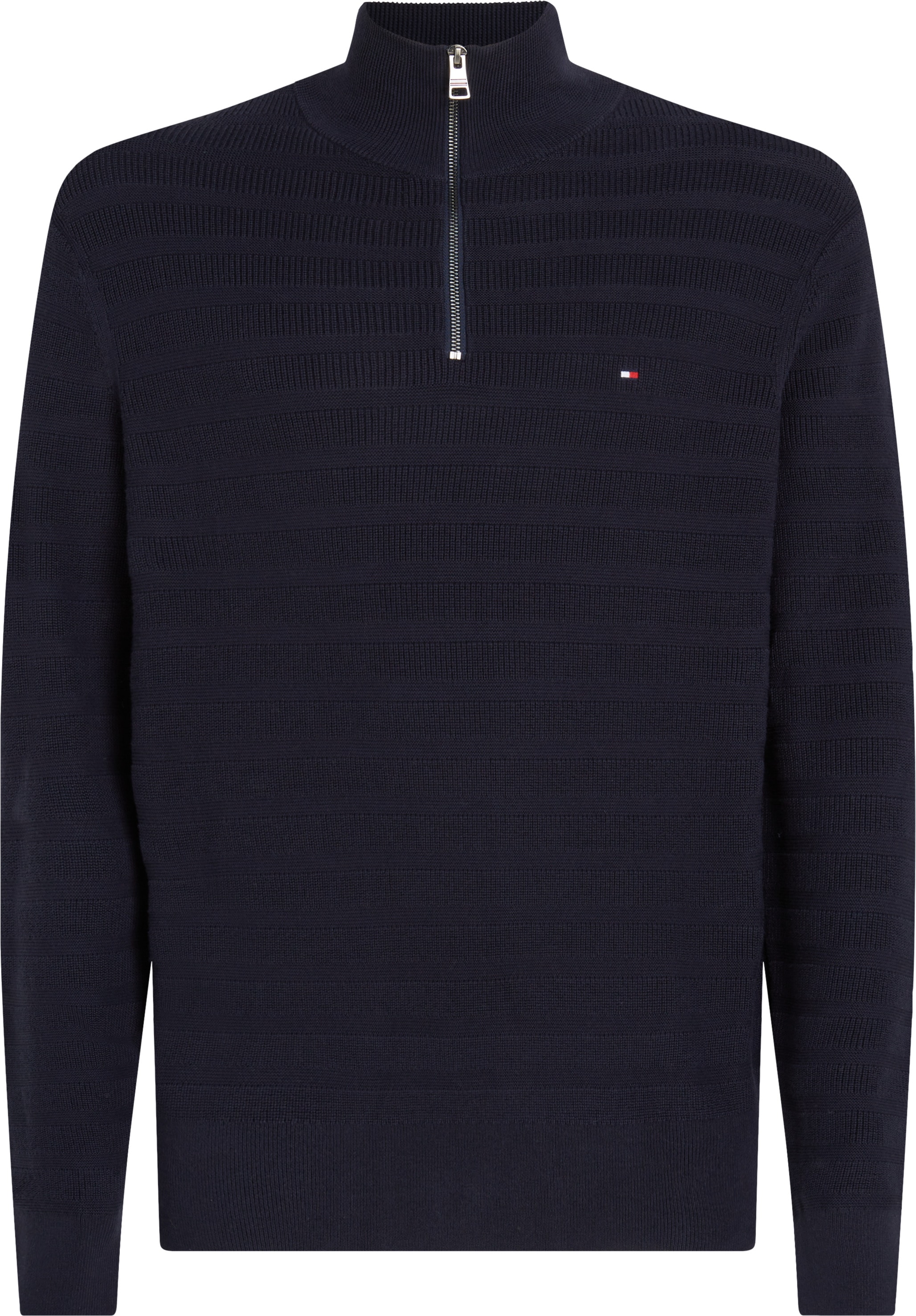 Tommy Hilfiger Troyer »STRIPE STRUCTURE ZIP MOCK«, mit modischer Struktur