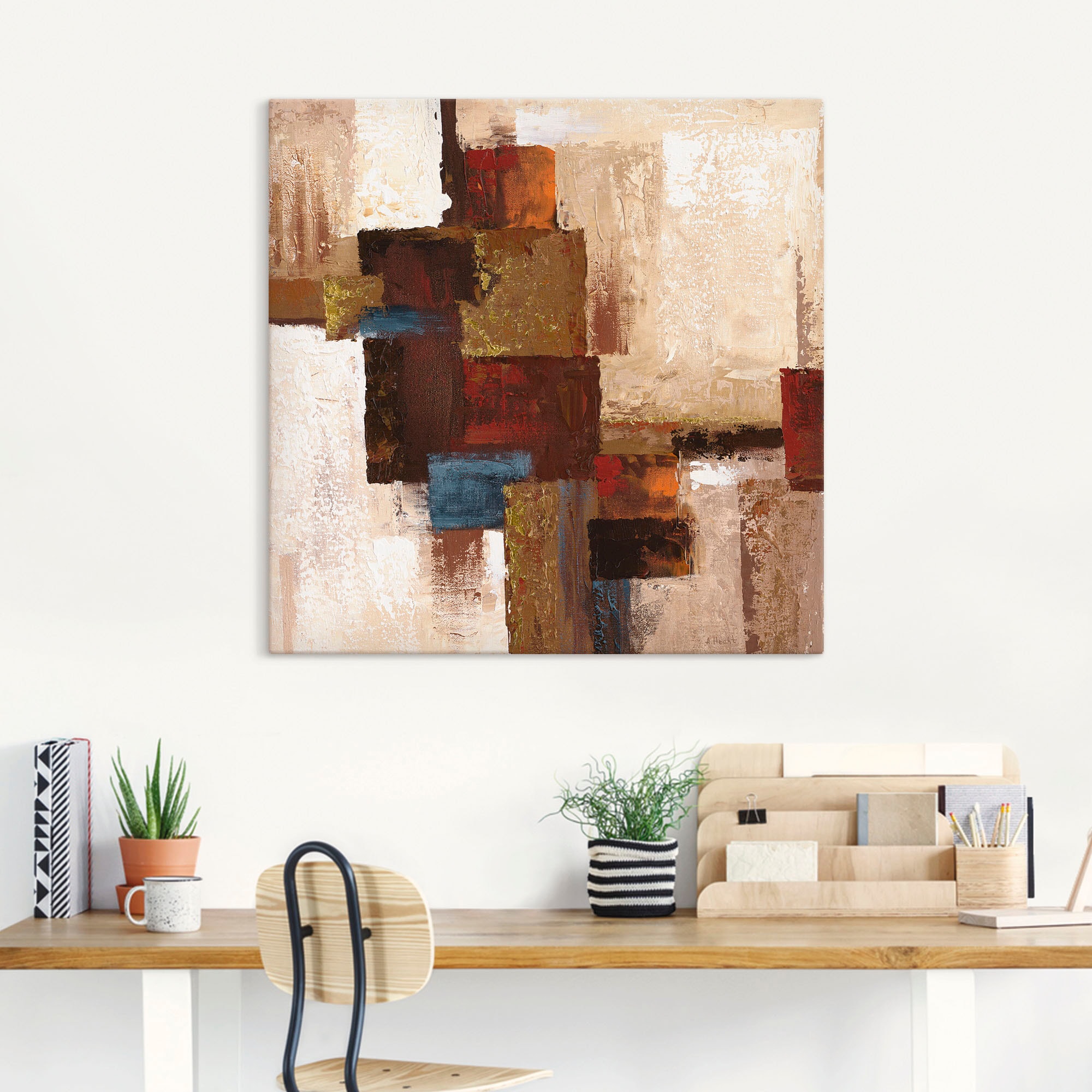 Artland Wandbild »Karos Abstrakt I«, Muster, (1 St.), als Leinwandbild, Wandaufkleber in verschied. Größen