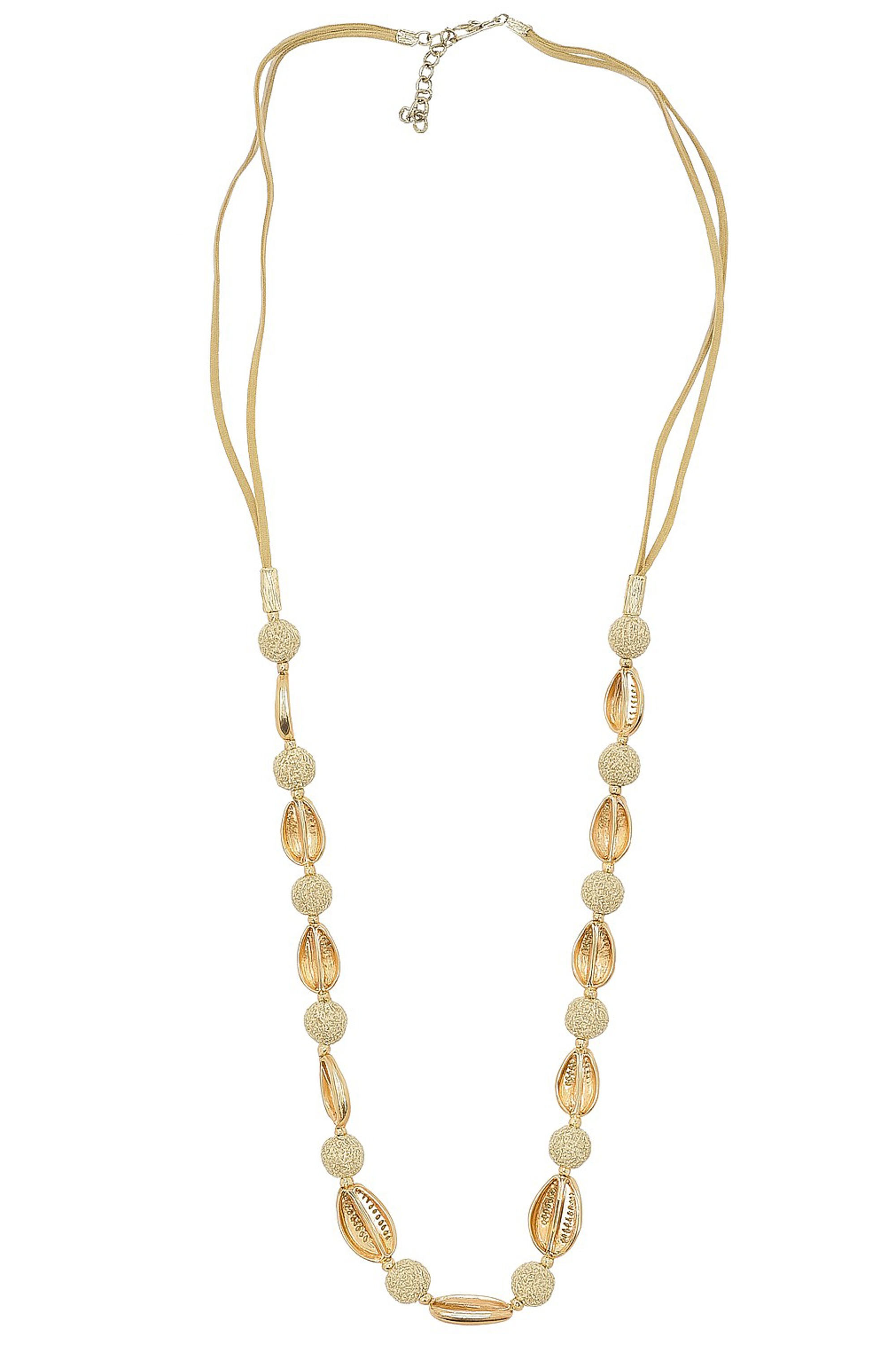 COLLEZIONE ALESSANDRO Lange Kette »Beachshell Glow«, mit goldenen Muschelelementen