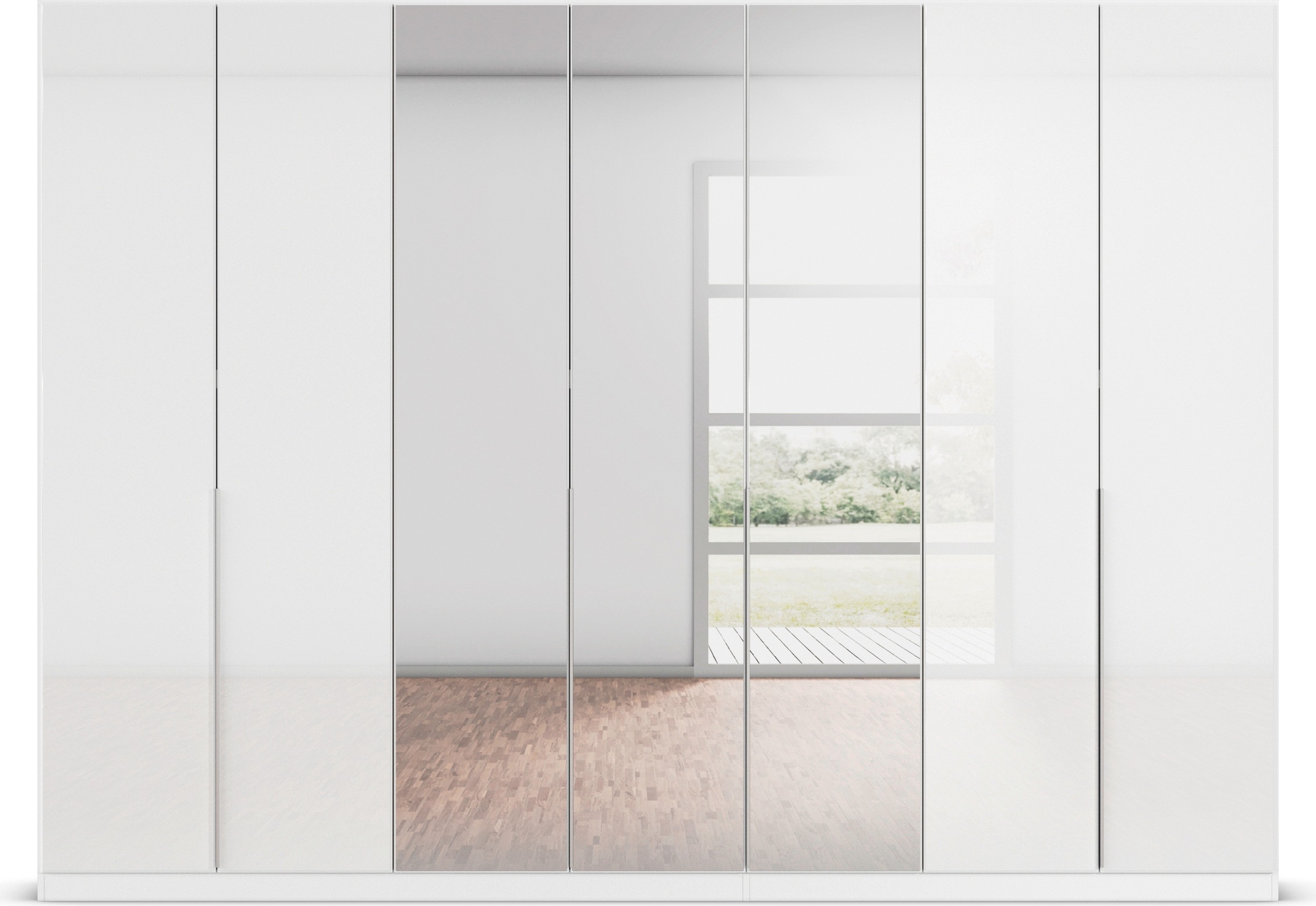 rauch Drehtürenschrank »Kleiderschrank Kleiderschränke Schrank Garderobe AGORDO mit Glasfront«, (in zwei Griff-Farben), durchdachte Innenausstattung, in 6 Breiten und 2 Höhen MADE IN GERMANY