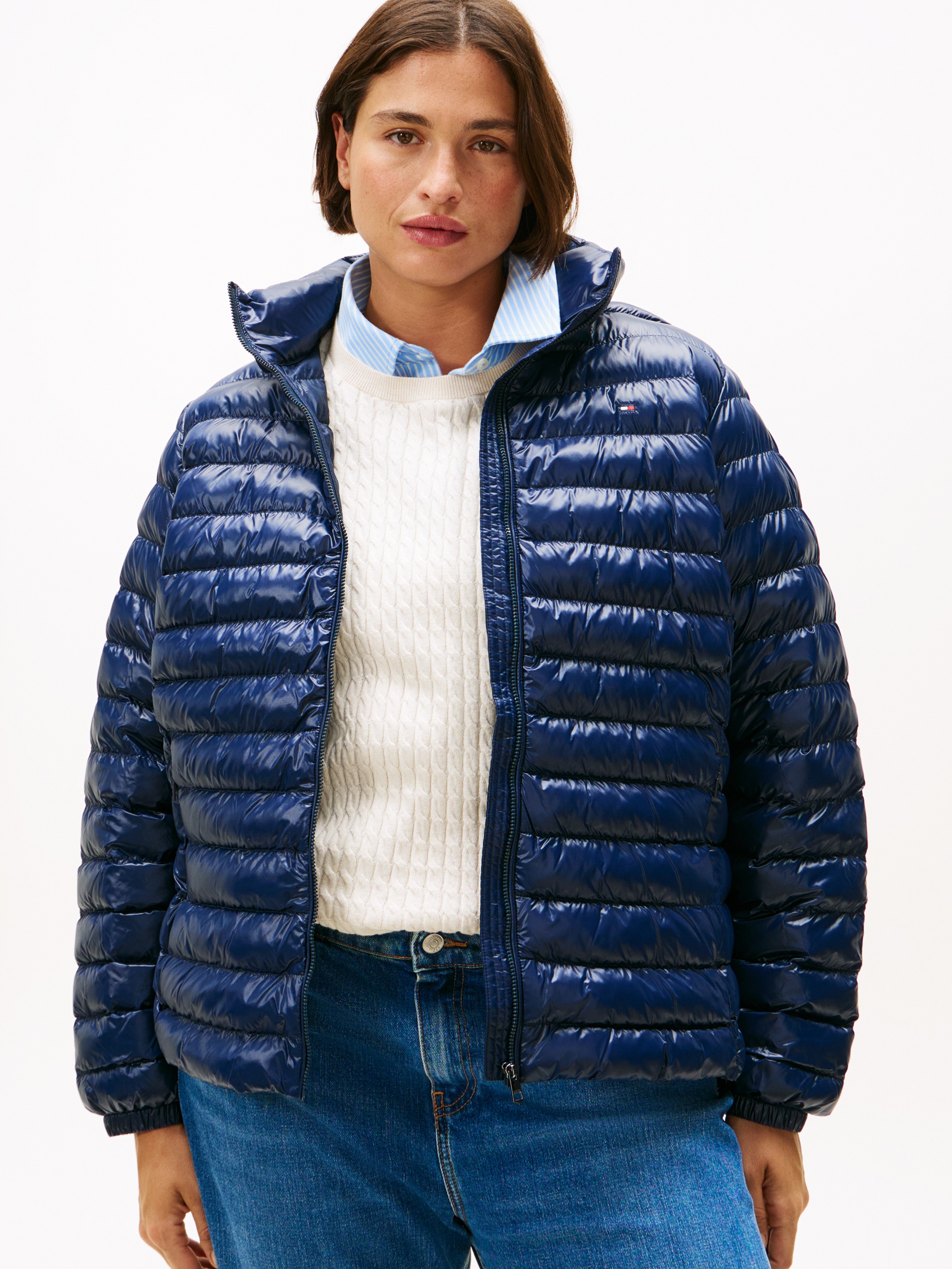 Tommy Hilfiger Curve Steppjacke "CRV LW PADDED SLIM JACKET" mit Kapuze in g günstig online kaufen