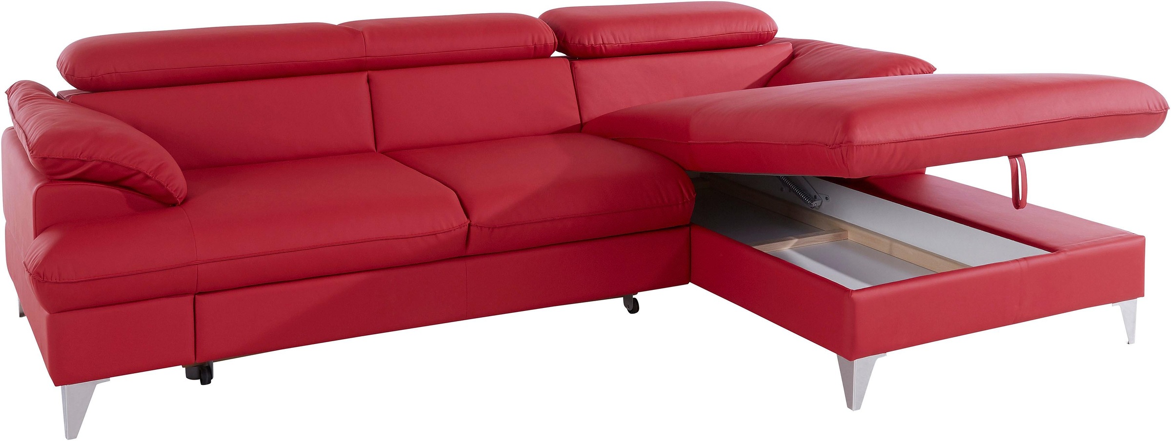COTTA Ecksofa »Caluso L-Form«, mit Kopfteilverstellung, wahlweise mit Bettfunktion & Bettkasten