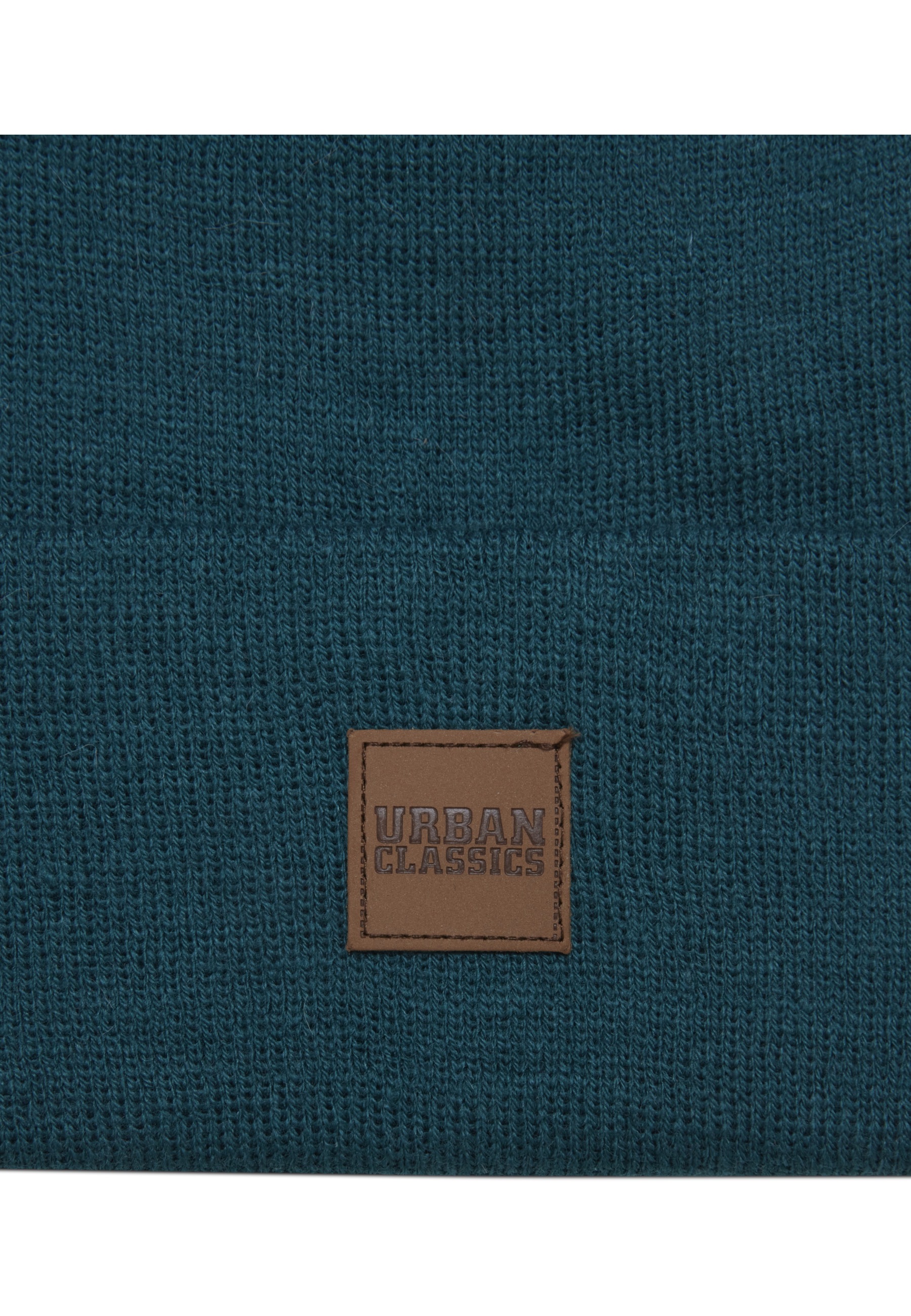 URBAN CLASSICS Beanie »Urban Classics Unisex Synthetic Leatherpatch Long Beanie« 1 Stk.