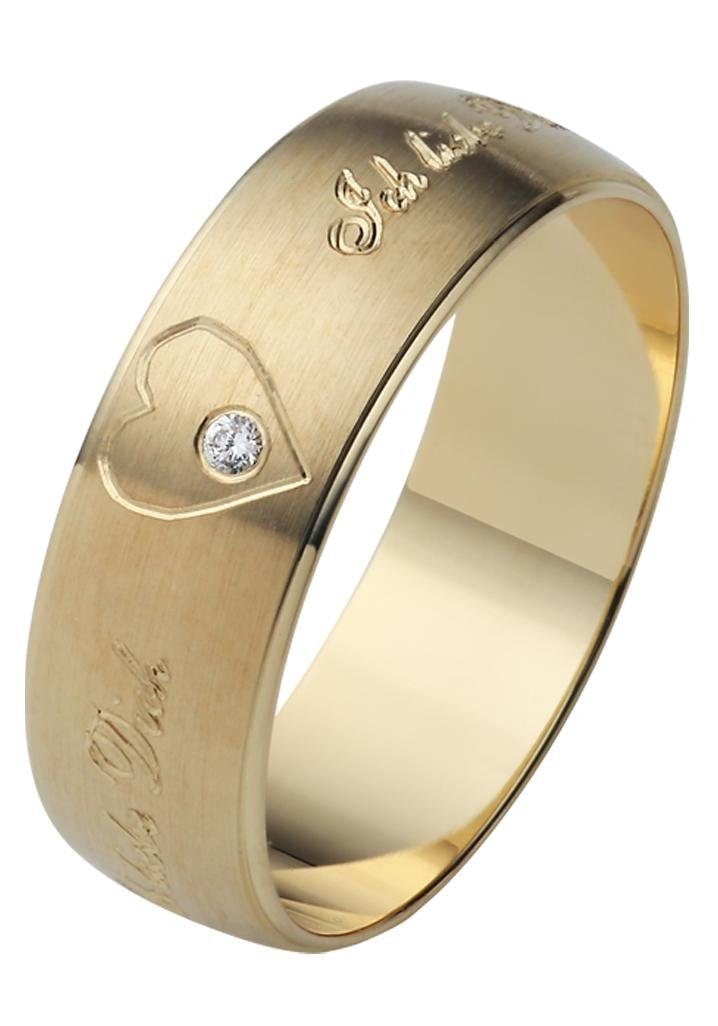 Firetti Trauring »Schmuck Geschenk Gold 375 Hochzeit Ehering Trauring "Ich liebe Dich"«, Made in Germany, wahlweise mit oder ohne Brillant