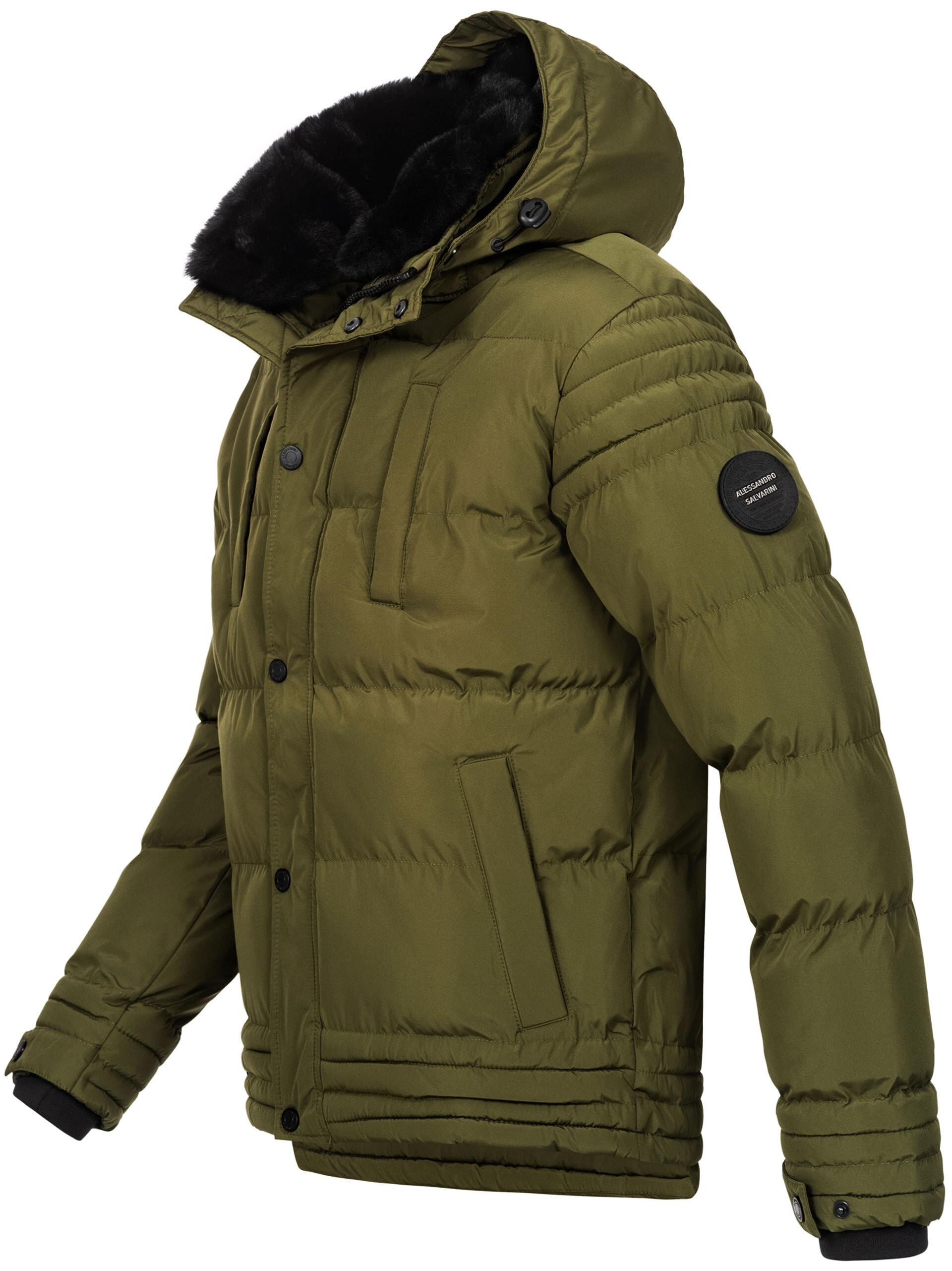 Alessandro Salvarini Winterjacke »ASFabiano«, mit warmem Teddyfell und abnehmbarer Kapuze