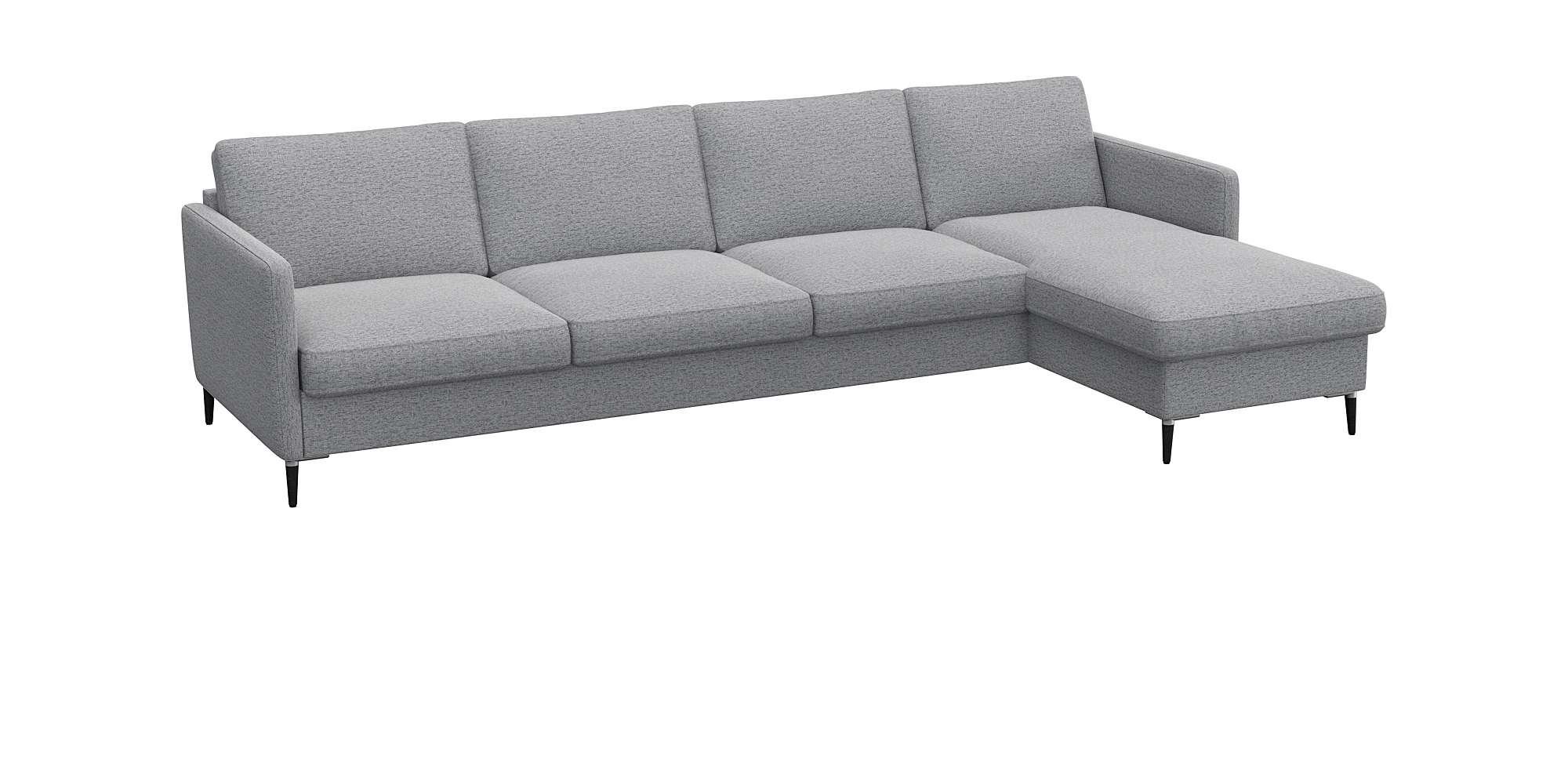 FLEXLUX Ecksofa »Fiore, L-Form, bequem und komfortabel durch hochwertigem Sitzaufbau«, schmale Armlehnen, Kaltschaum, Füße Alu+schwarz