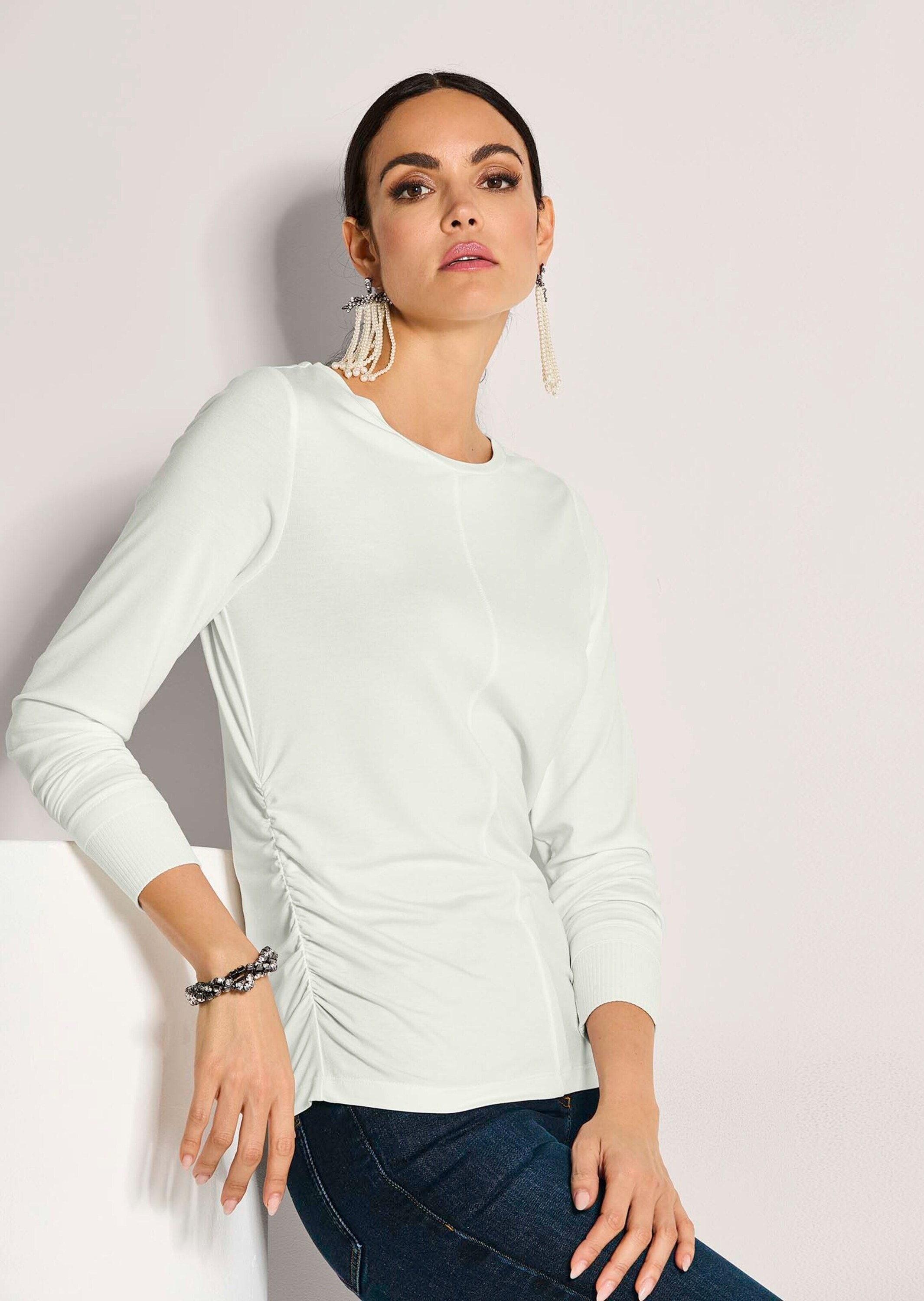 MADELEINE Langarmshirt »Shirt Langarm-Shirt mit gerafften Seiten«