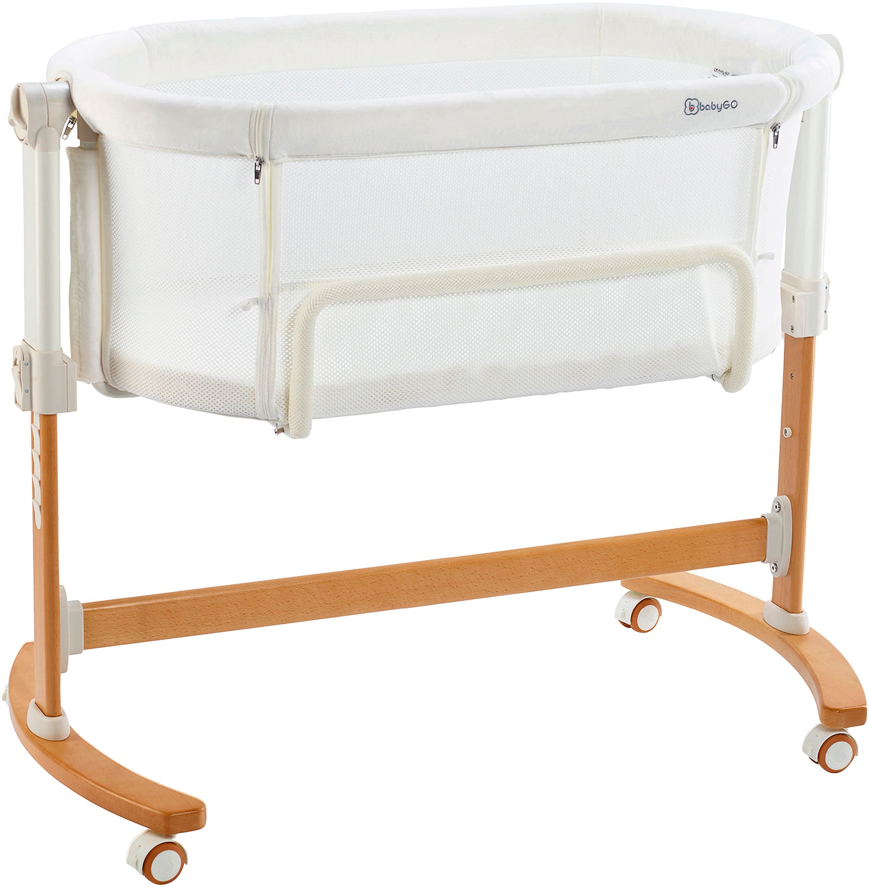 BabyGo Beistellbett "Amila, beige white" mit Schaukelfunktion günstig online kaufen