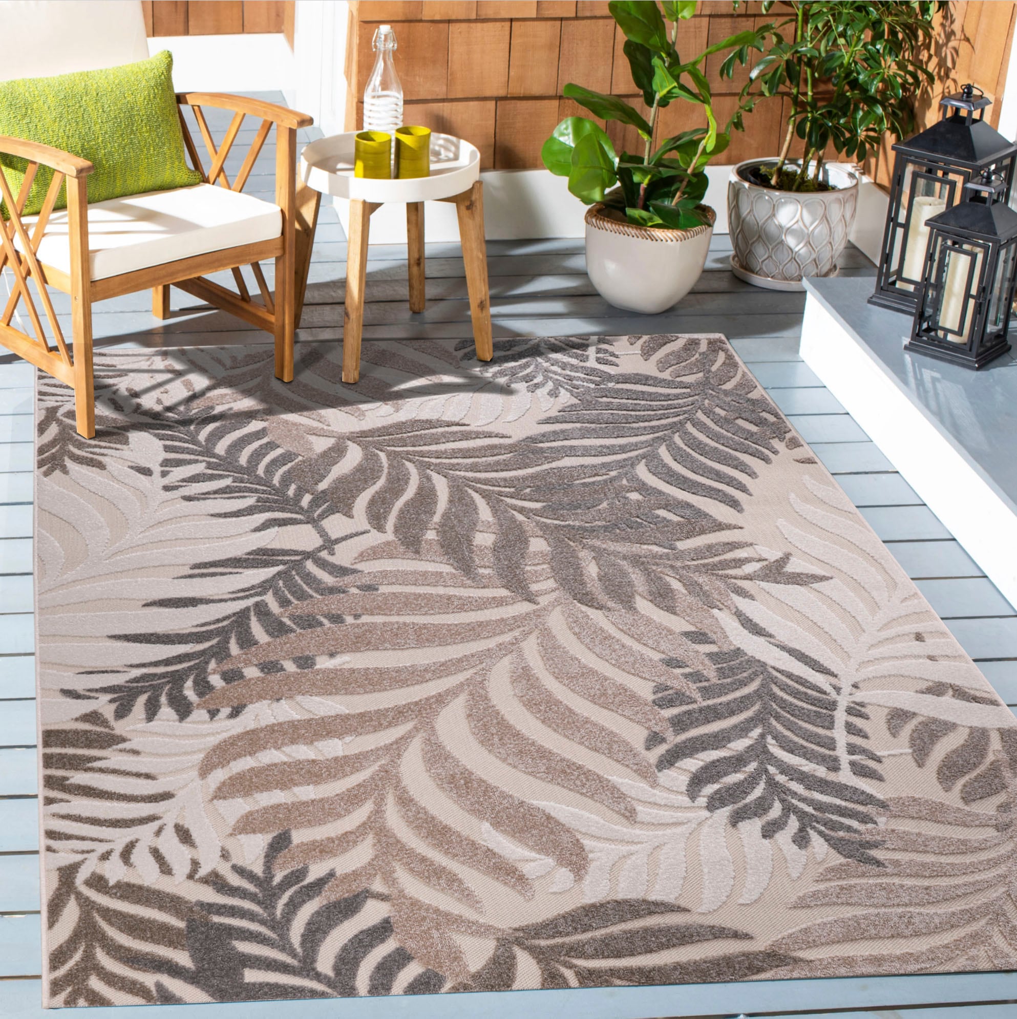Sanat Teppich "Floral Outdoor, auch als Läufer und Rund" rechteckig 6 mm Höhe In- und Outdoor geeignet, florales Design, Balkon, Terasse