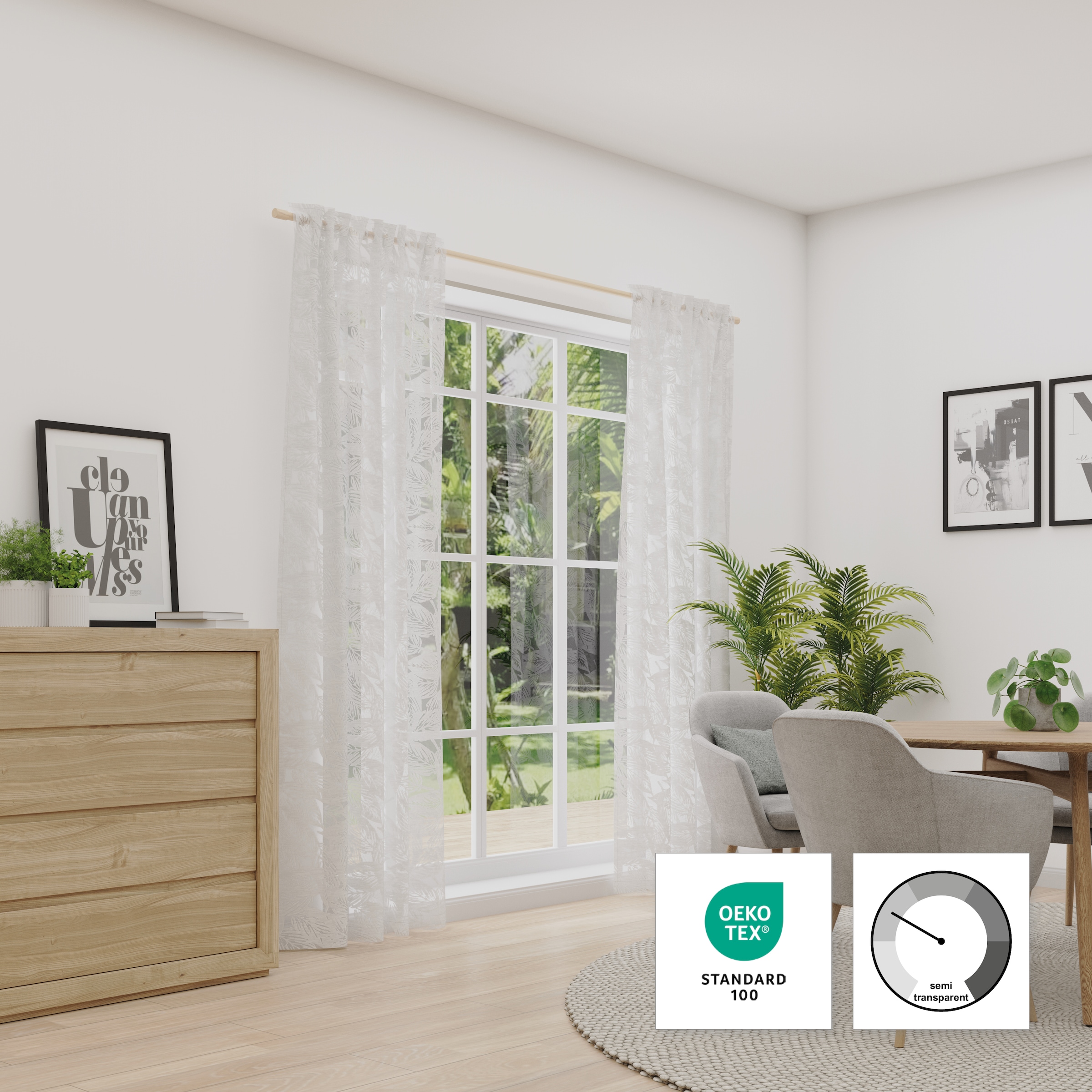 Neutex for you "HANNA" Multifunktionsband 1 Stk. tlg. Ausbrenner mit floraler Blattstruktur