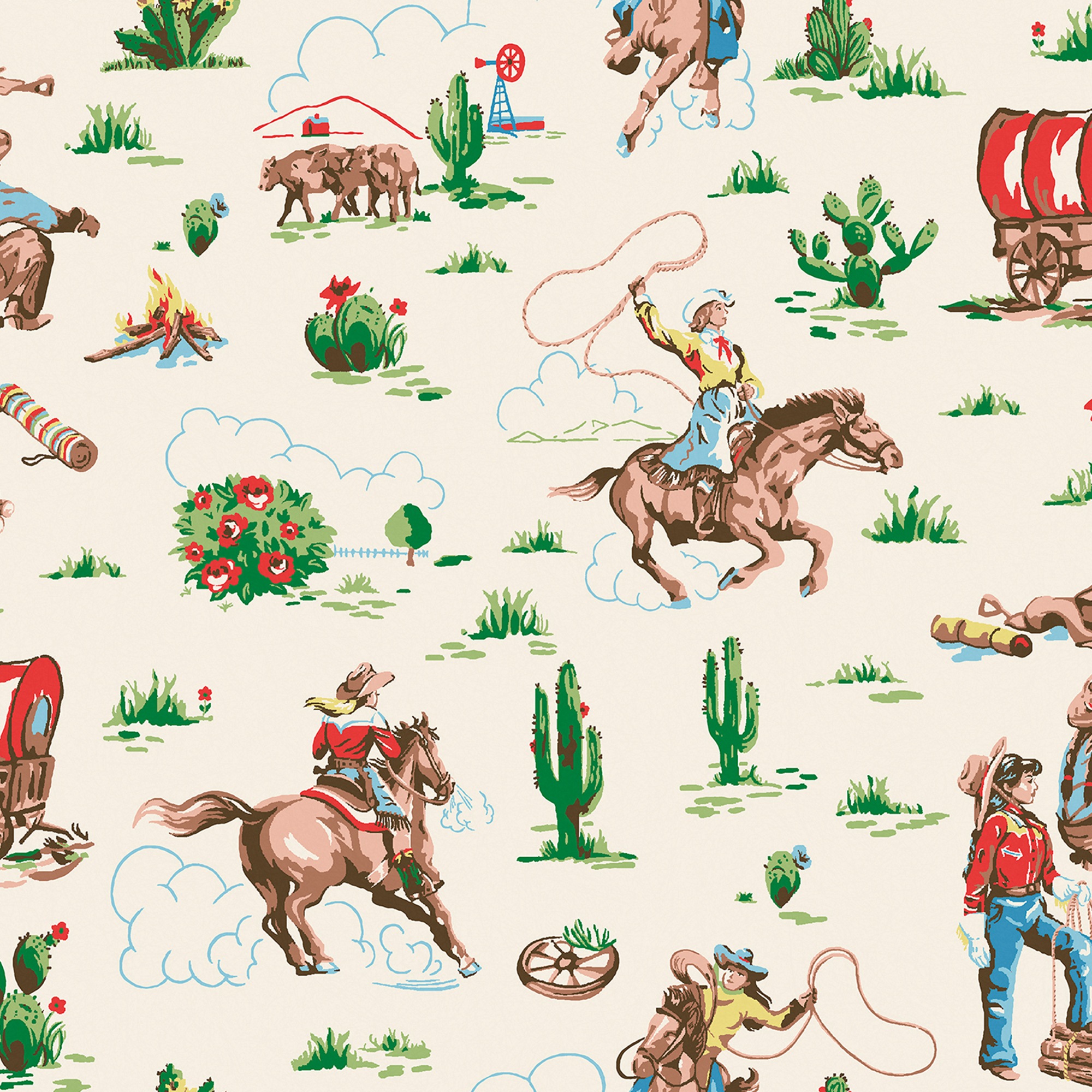 Cath Kidston Vliestapete »Cowgirls« Motiv glatt 10mx52cm (ca. 5m2)