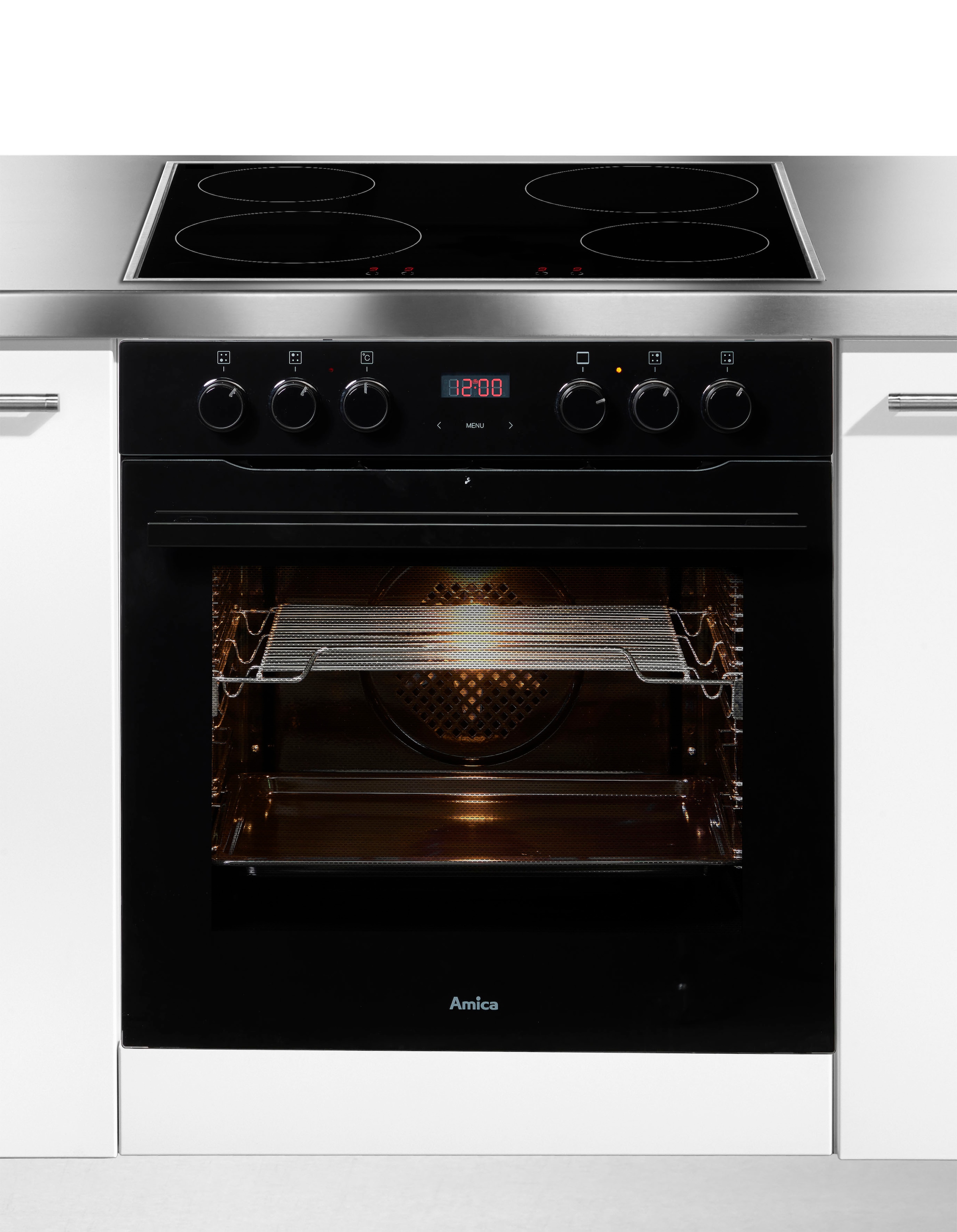 AMICA Induktions Herd-Set "EHIX 933 133 S", schwarz, Herdsets, Bequemes Kochen und Backen mit viel Komfort im Alltag