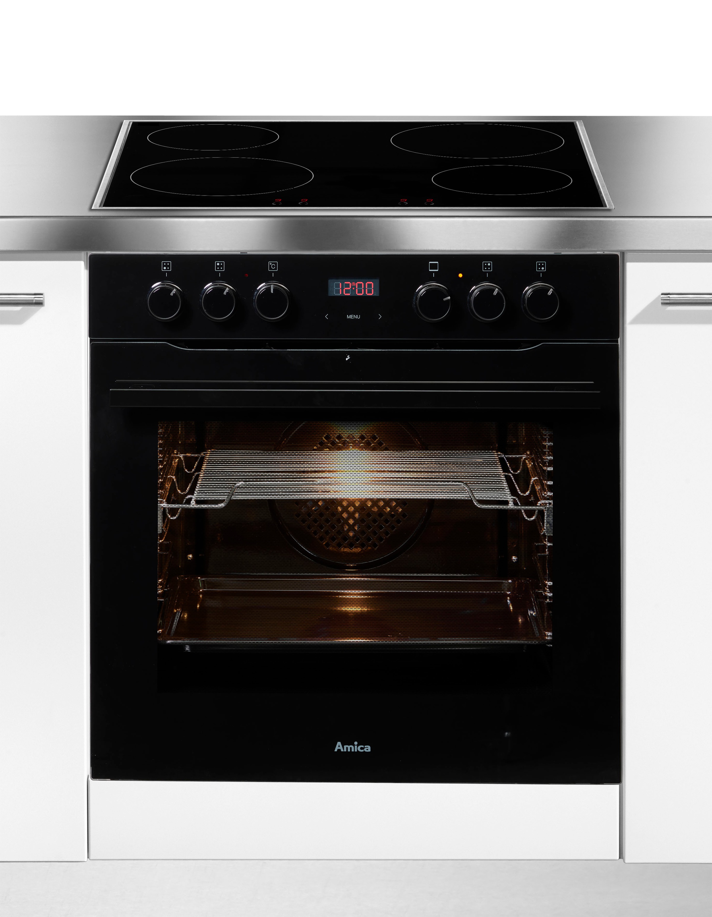 AMICA Induktions Herd-Set "EHIX 933 133 S", schwarz, Herdsets, Bequemes Kochen und Backen mit viel Komfort im Alltag