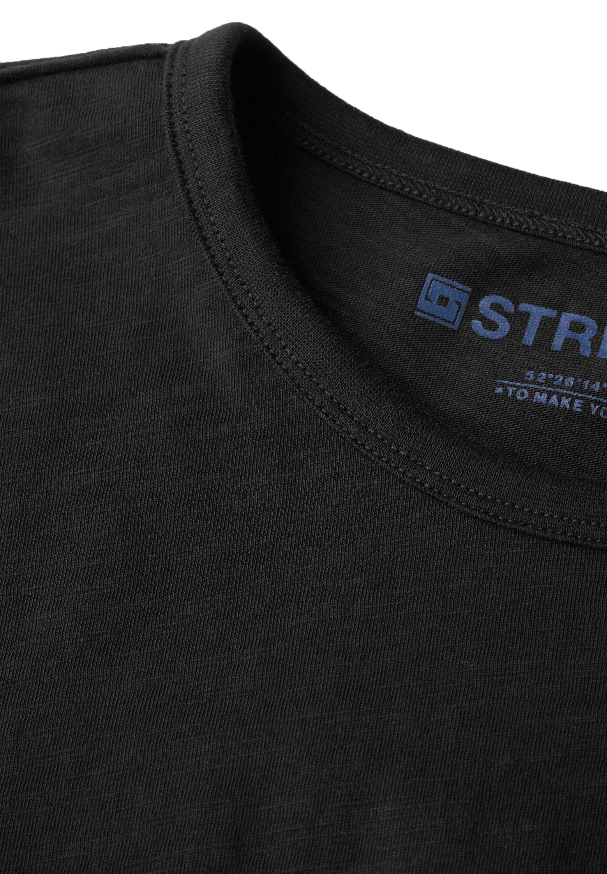 STREET ONE MEN Langarmshirt, aus reiner Baumwolle