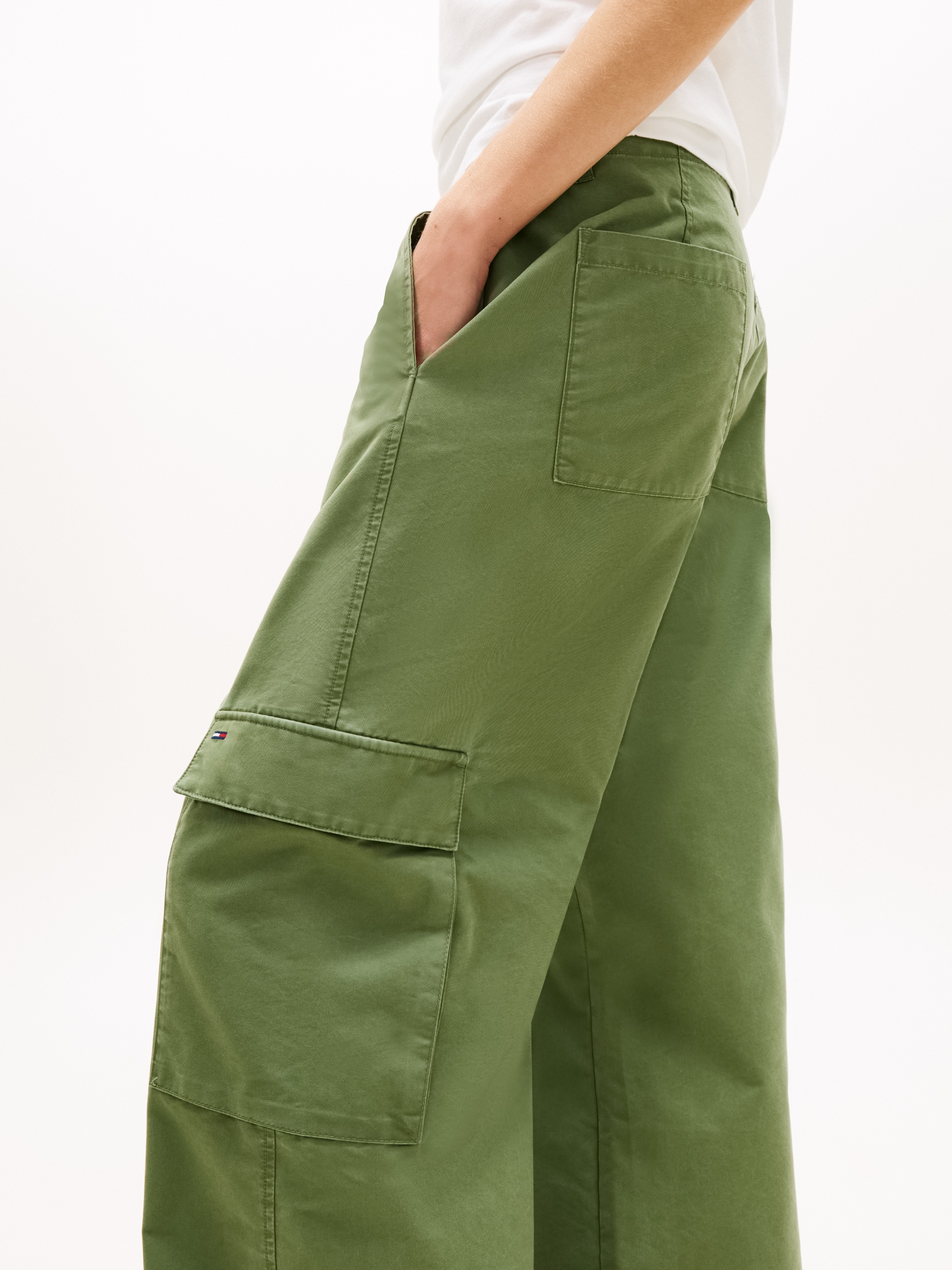 Tommy Jeans Cargohose "TJW LR WIDE STRAIGHT CARGO PANT" im Baumwoll-Mix, Lo günstig online kaufen