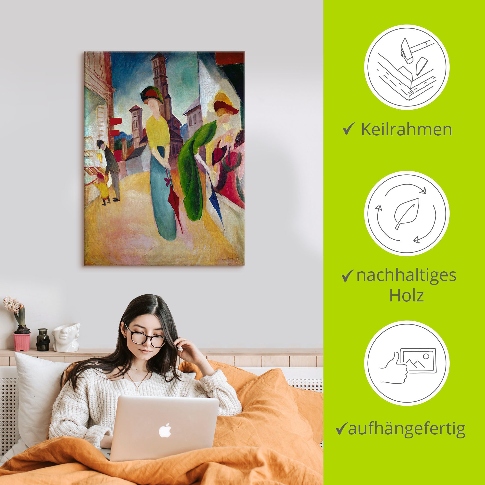 Artland Wandbild »Vorm Hutladen. 1913«, Frau, (1 St.), als Leinwandbild, Poster, Wandaufkleber in verschied. Größen