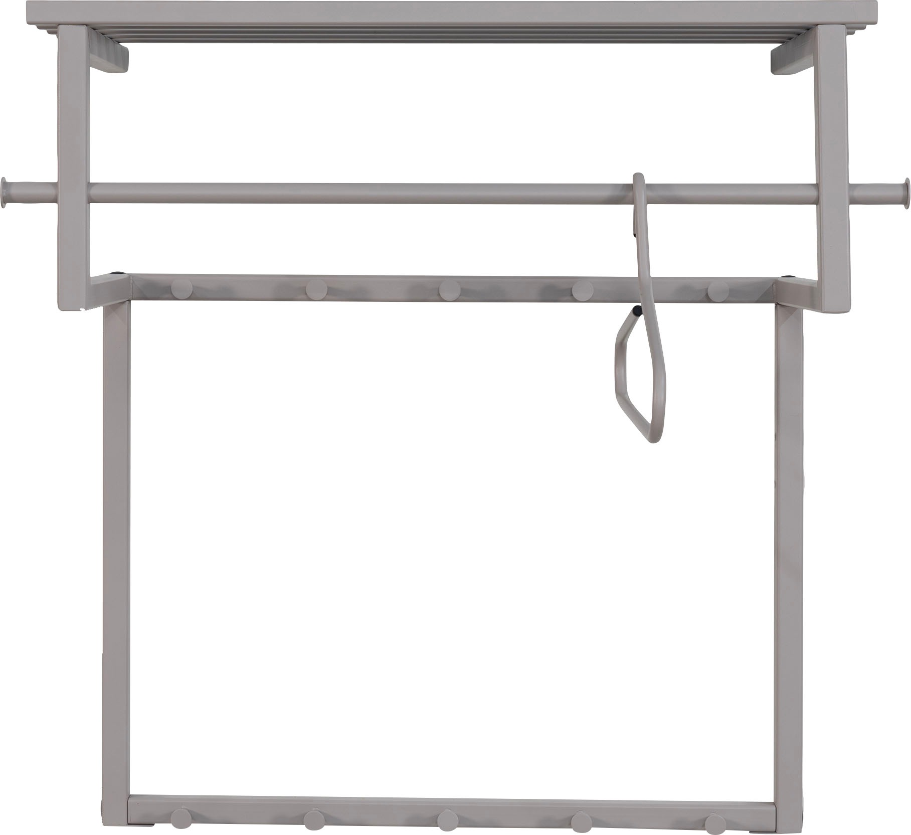 Thumbnail - Spinder Design Garderobenleiste "RIZZOLI" Familiengarderobe aus Stahl mit 10 Haken, Hutablage und Kleiderstange