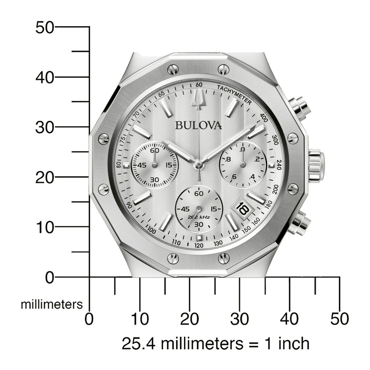 Bulova Chronograph, Armbanduhr, Quarzuhr, Herrenuhr, Edelstahlarmband, Saphirglas