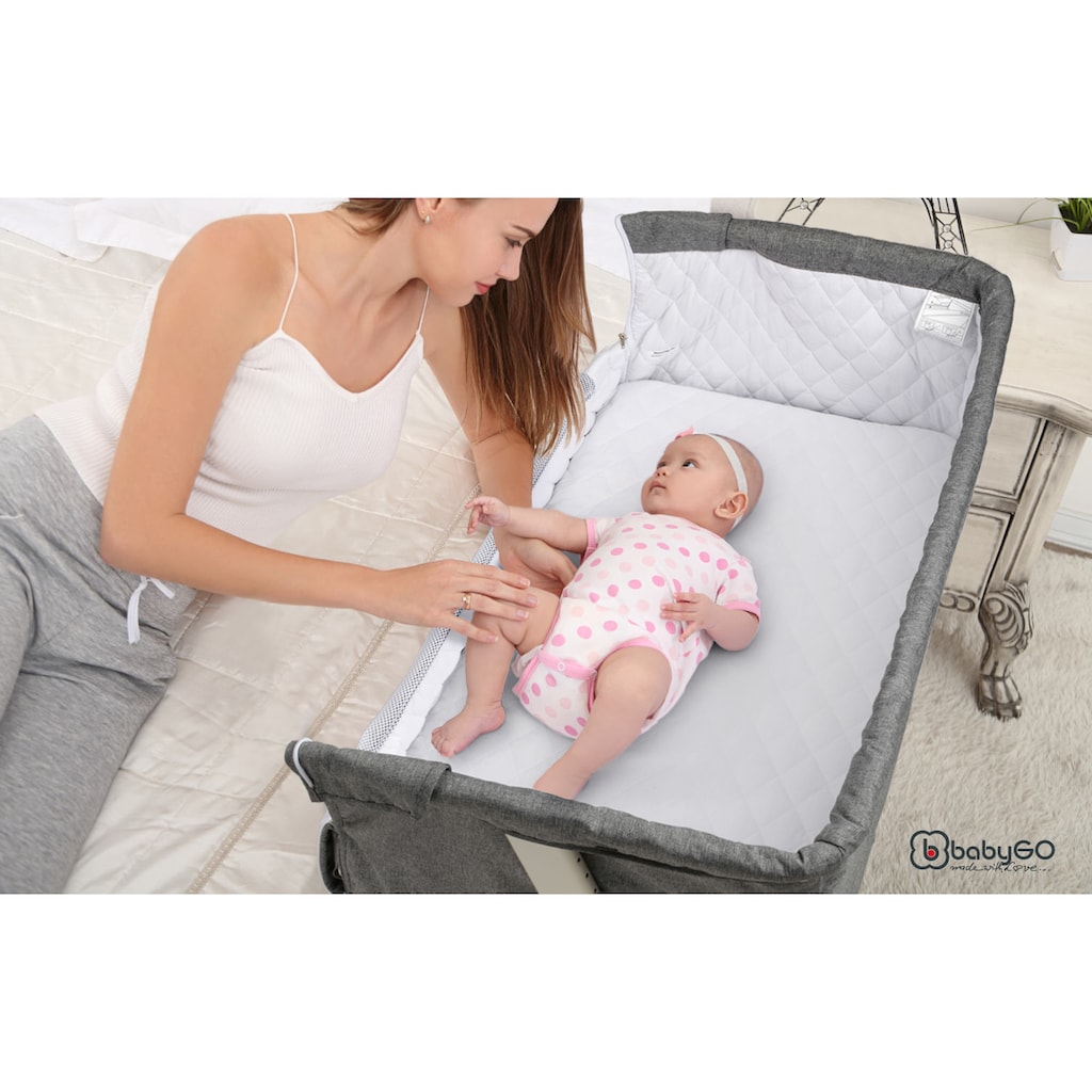 BabyGo Beistellbett »Together, dark grey«