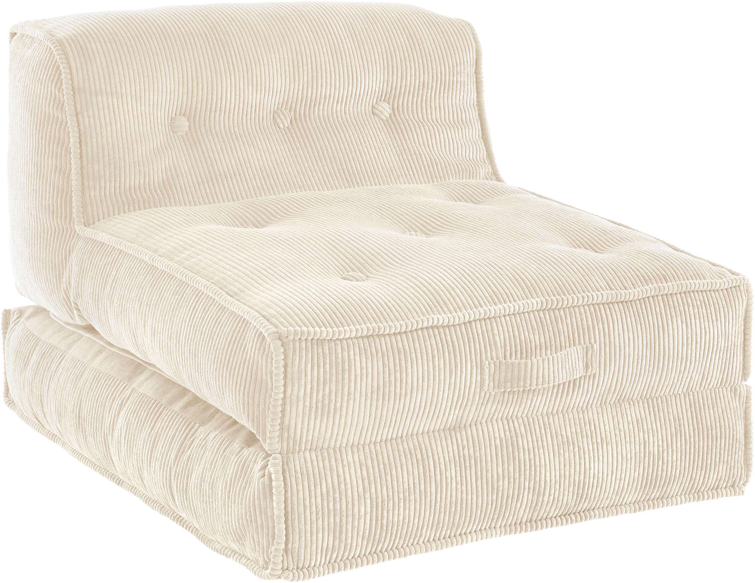 INOSIGN Sessel »Missy«, Loungesessel aus | Cord, mit kaufen 2 BAUR in Pouf-Funktion. Größen, Schlaffunktion