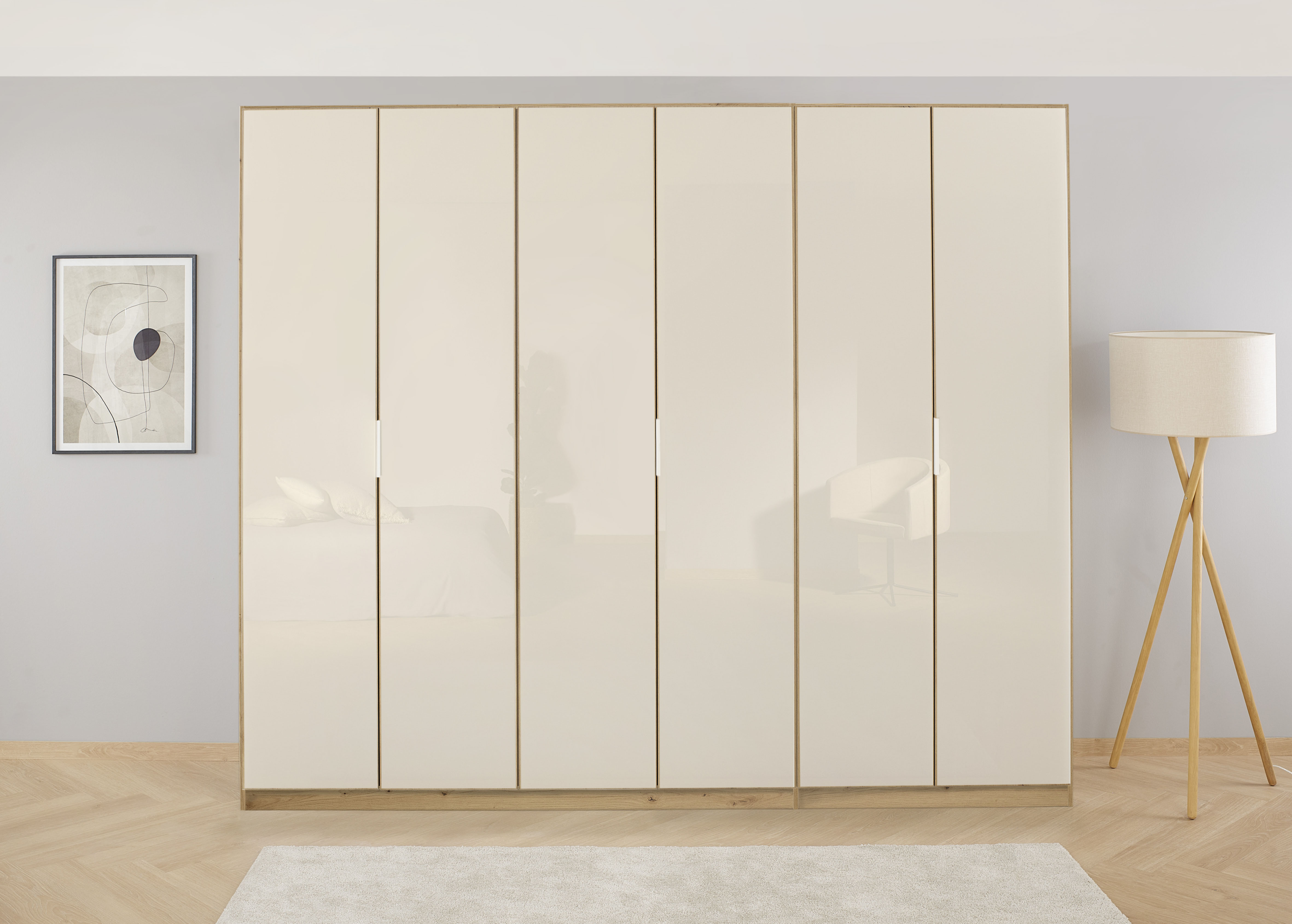 OTTO home "Mehrzweckschrank Aktenschrank Möbel Mietswohnung Schlafzimmer KOLUNA" Breiten 181/226/271/315 cm Höhen 210/229 cm, hochwertige Glas-Front, inkl. 2 Innenschubladen sowie extra Einlegeböden MADE IN GERMANY