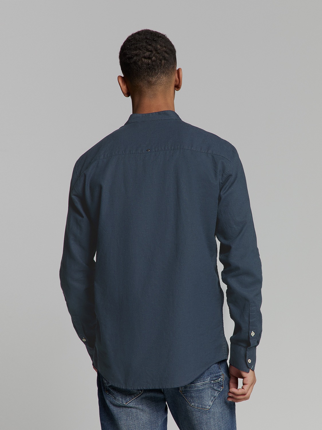 NO EXCESS Langarmhemd "No Excess Leinenhemd" günstig online kaufen